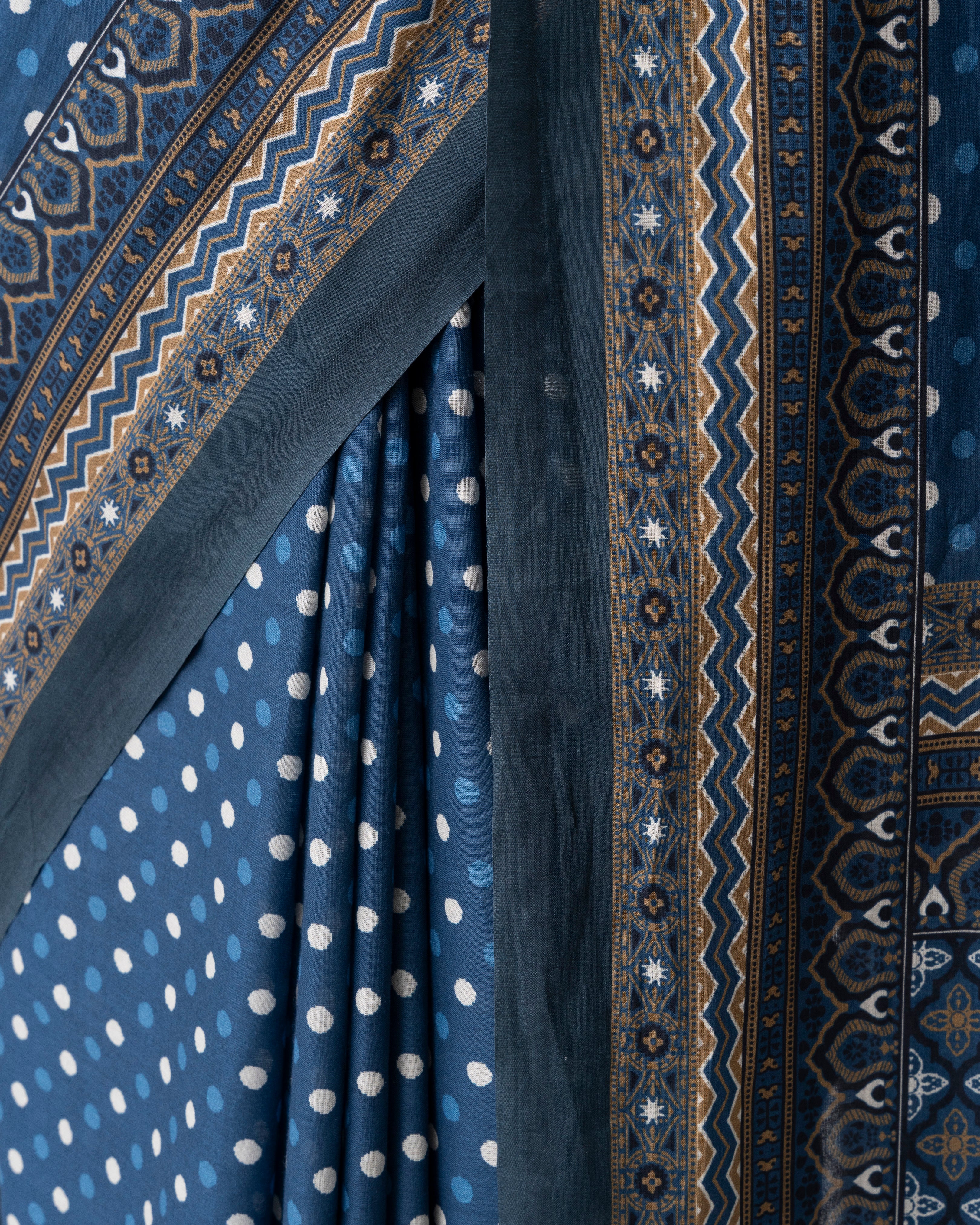 Digital Printed Cotton Saree - Image 7