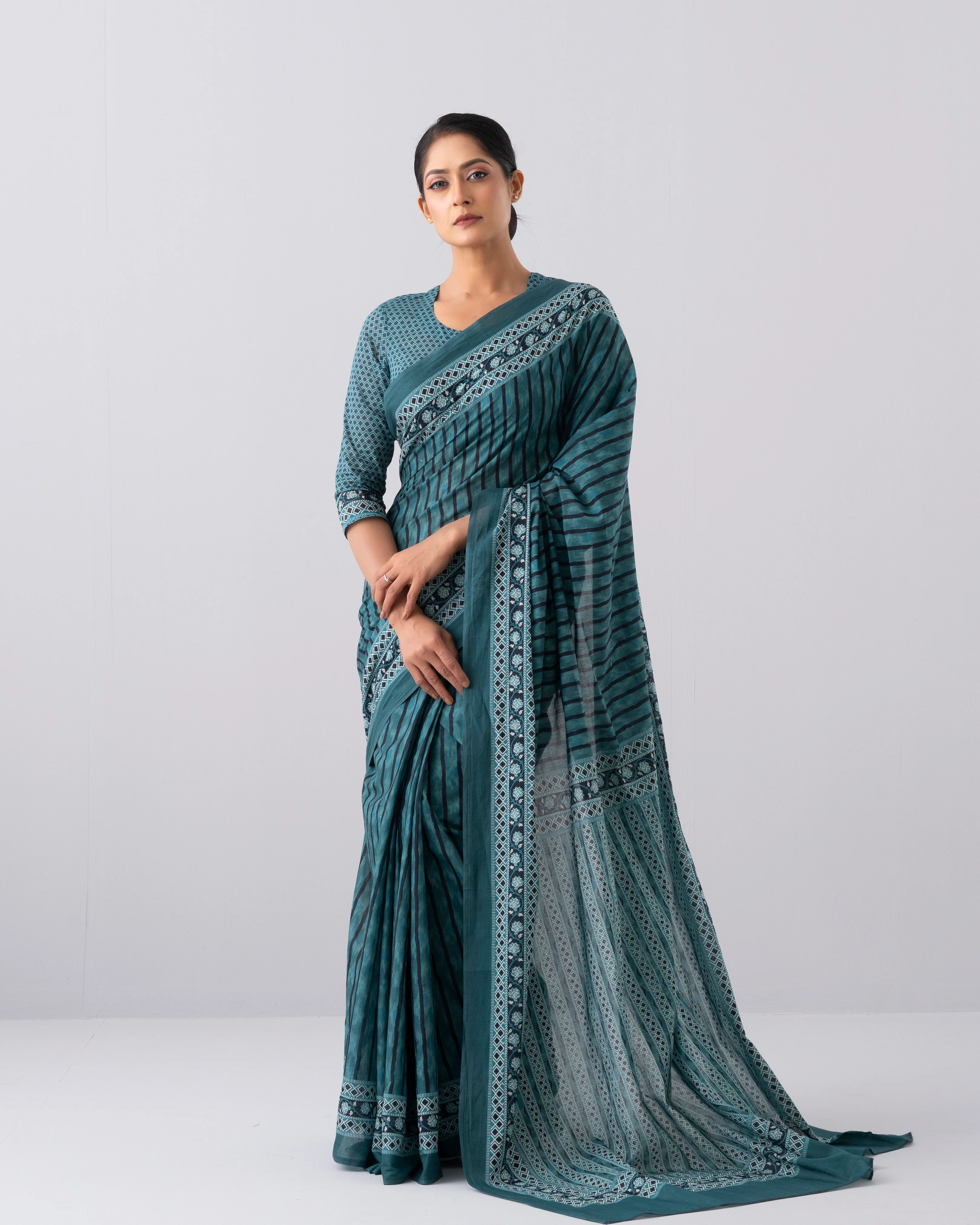 Digital Printed Cotton Saree