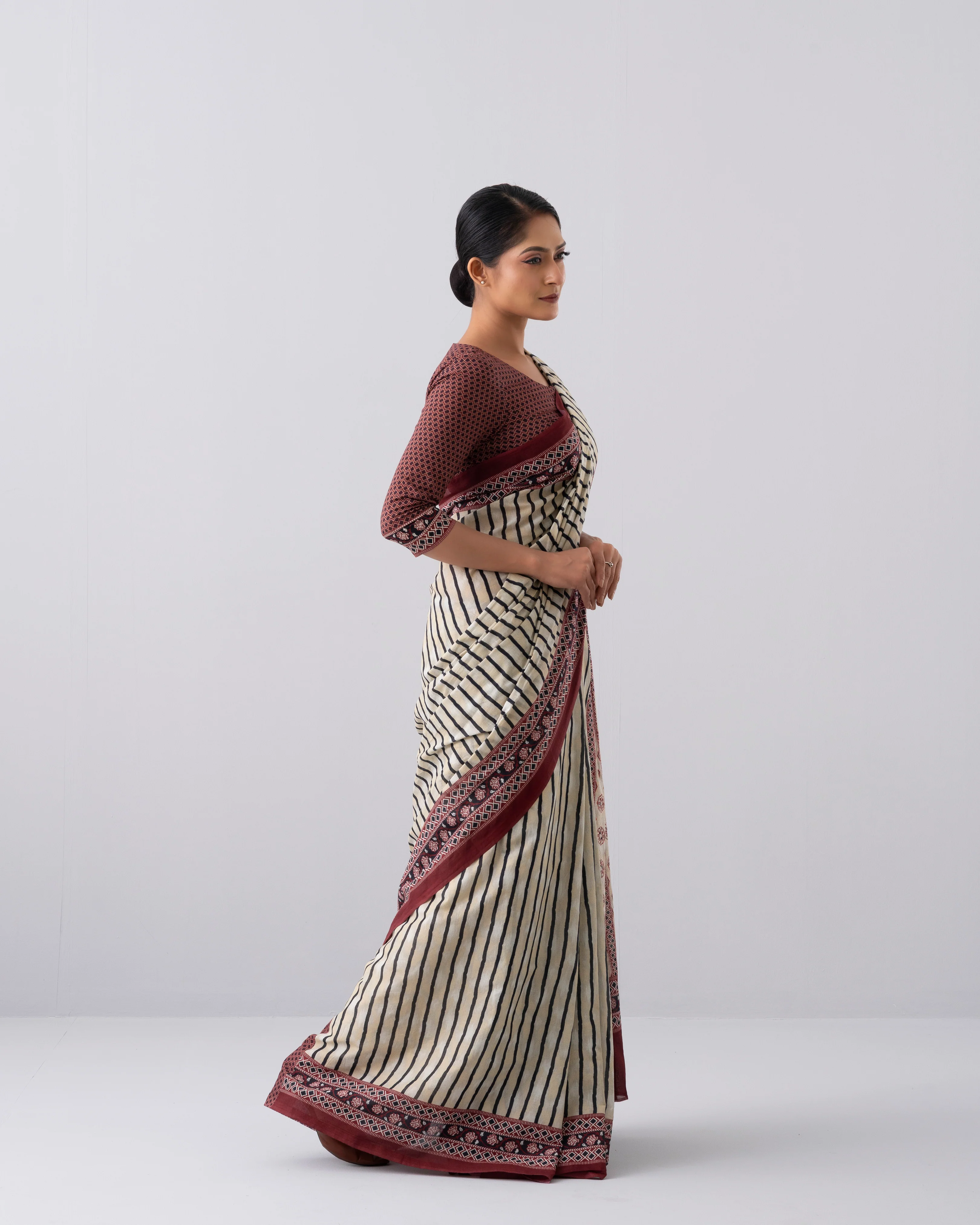 Digital Printed Cotton Saree - Image 11
