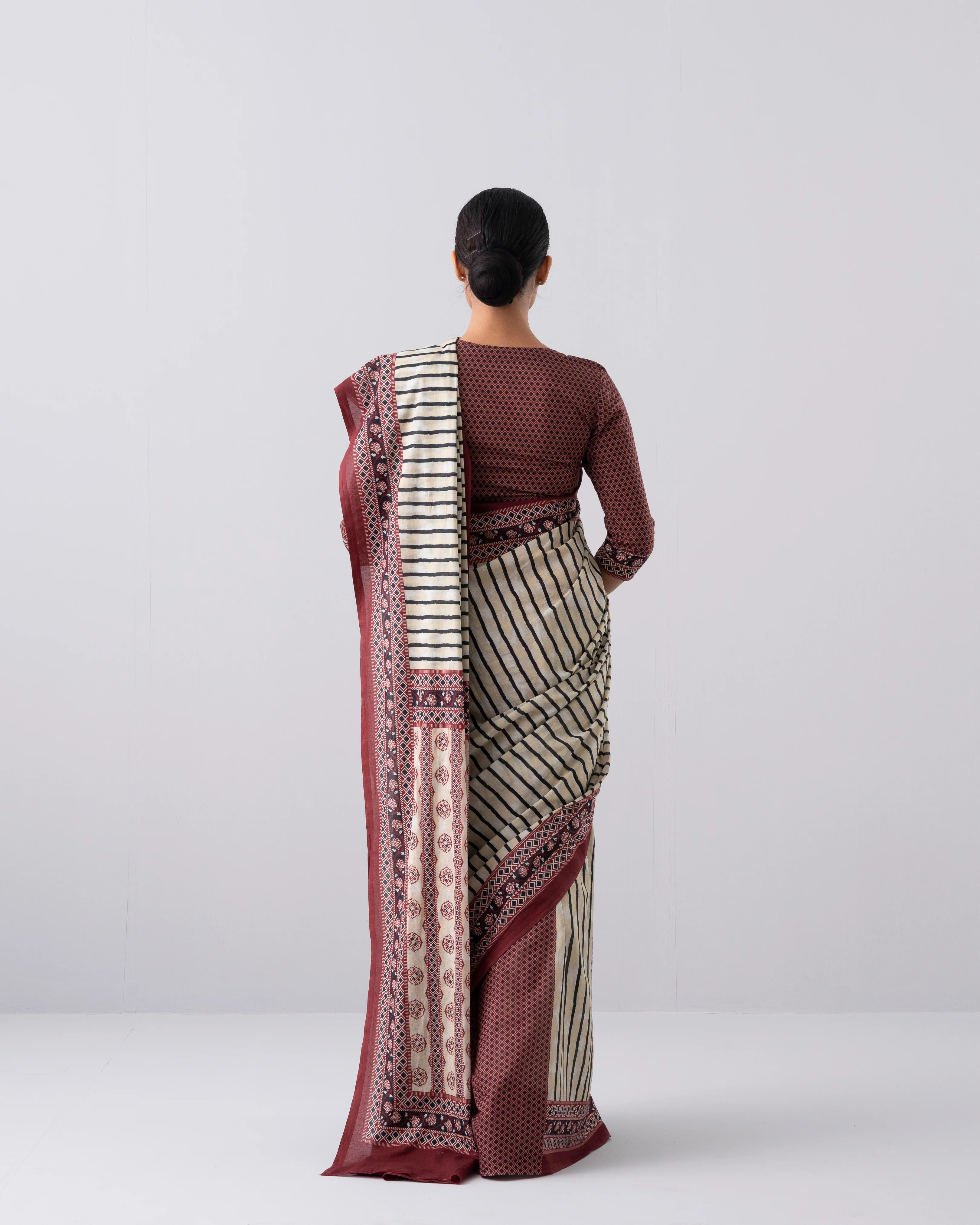 Digital Printed Cotton Saree - Image 12