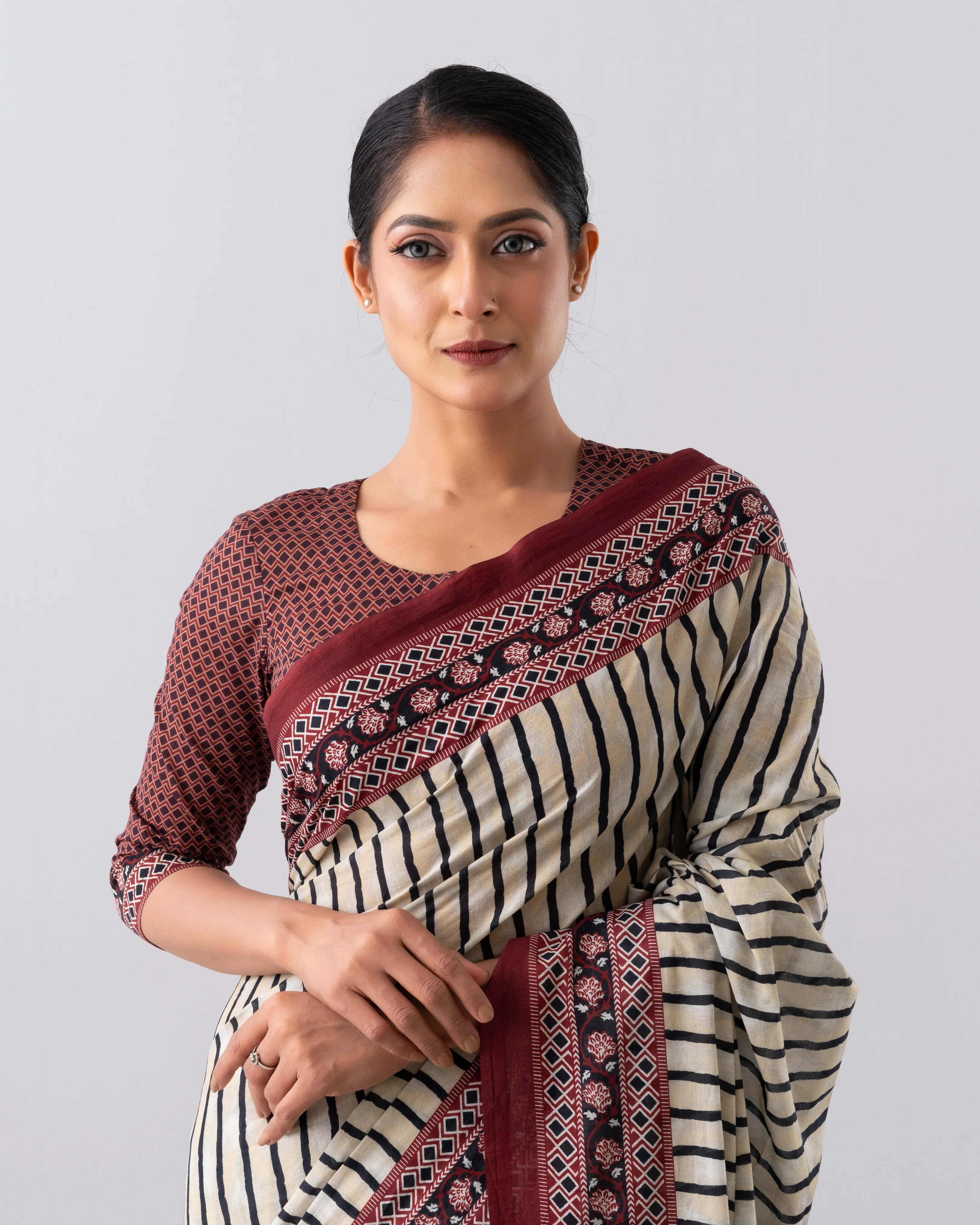 Digital Printed Cotton Saree - Image 13