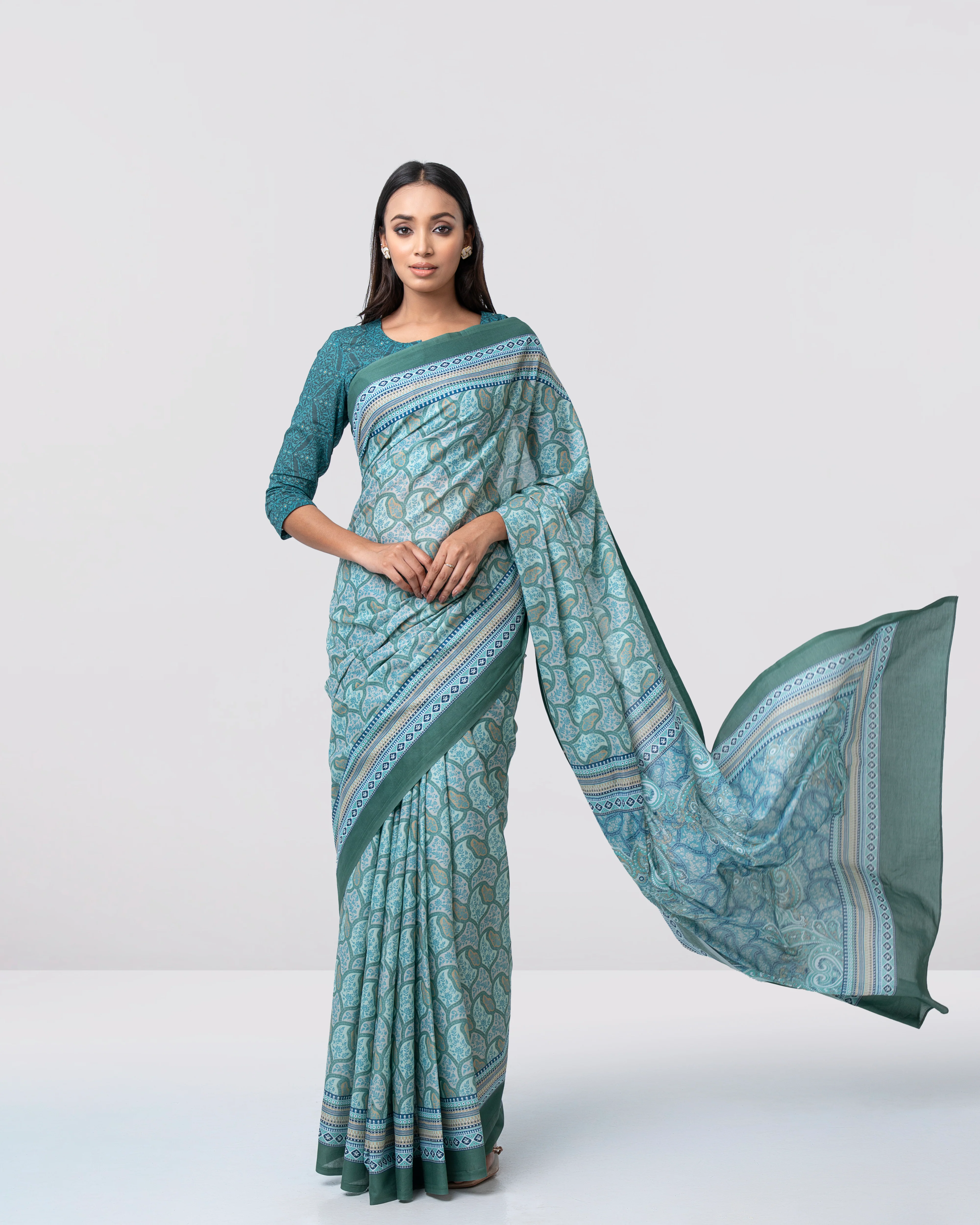 Digital Printed Cotton Saree