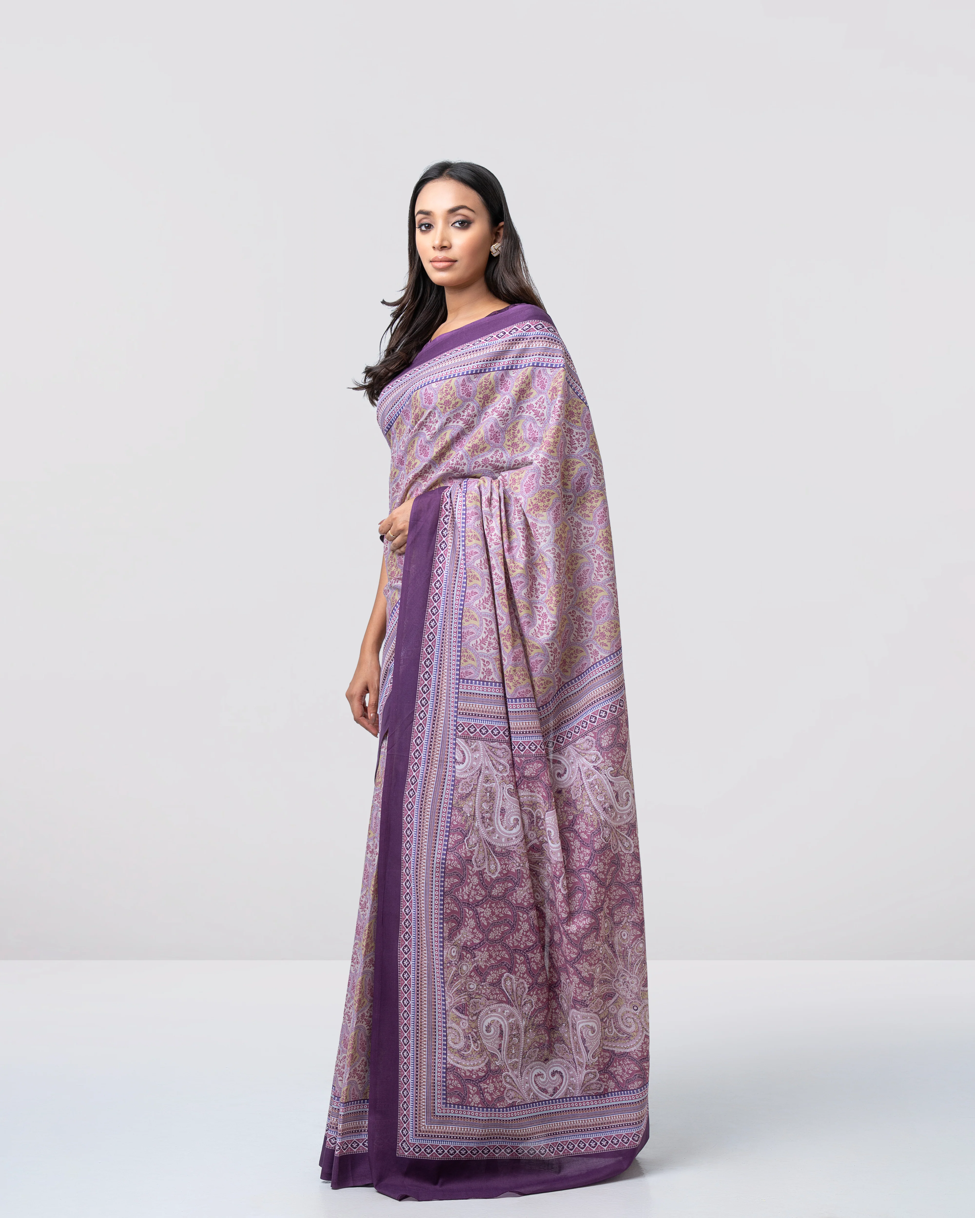 Digital Printed Cotton Saree - Image 10