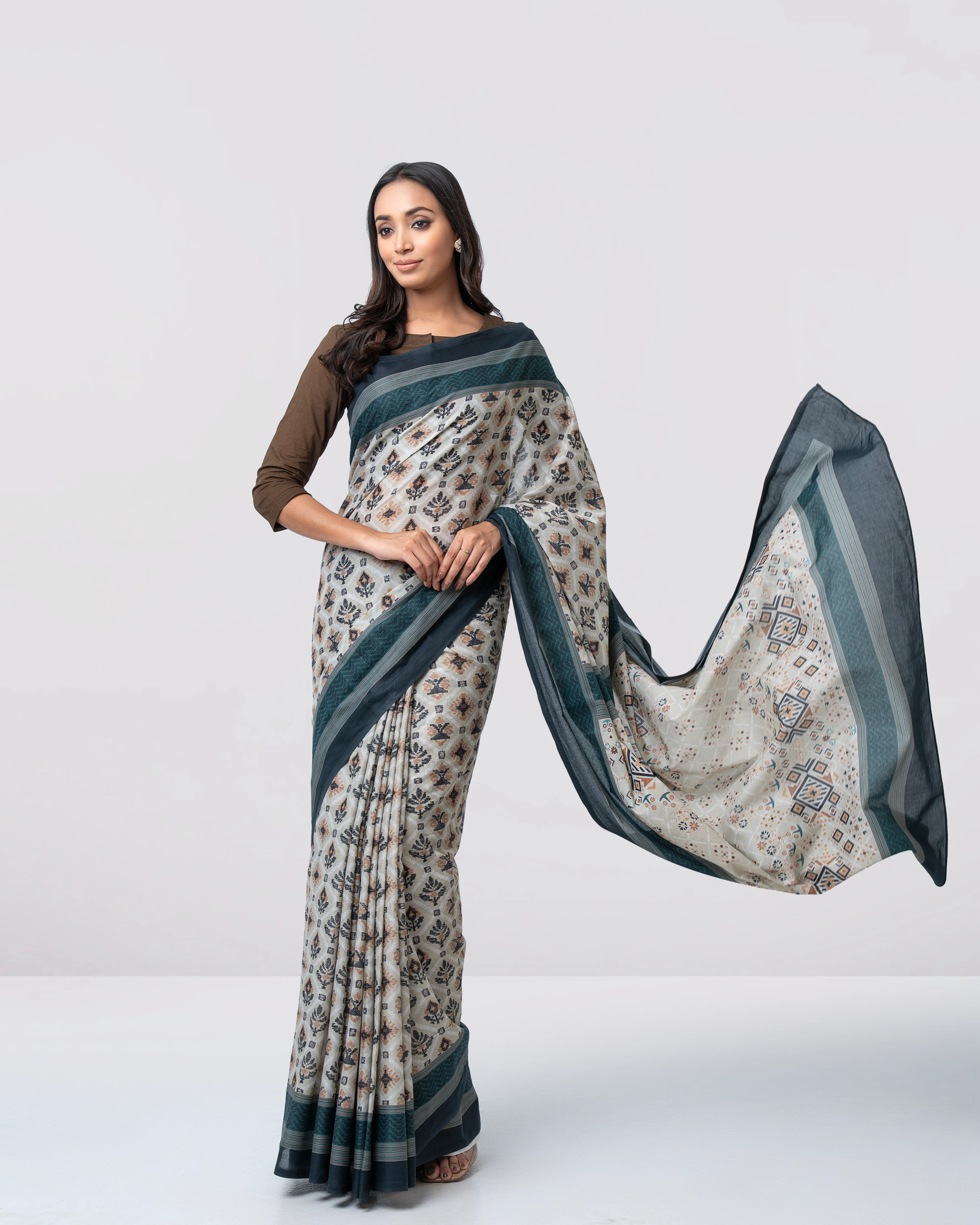 Digital Printed Cotton Saree