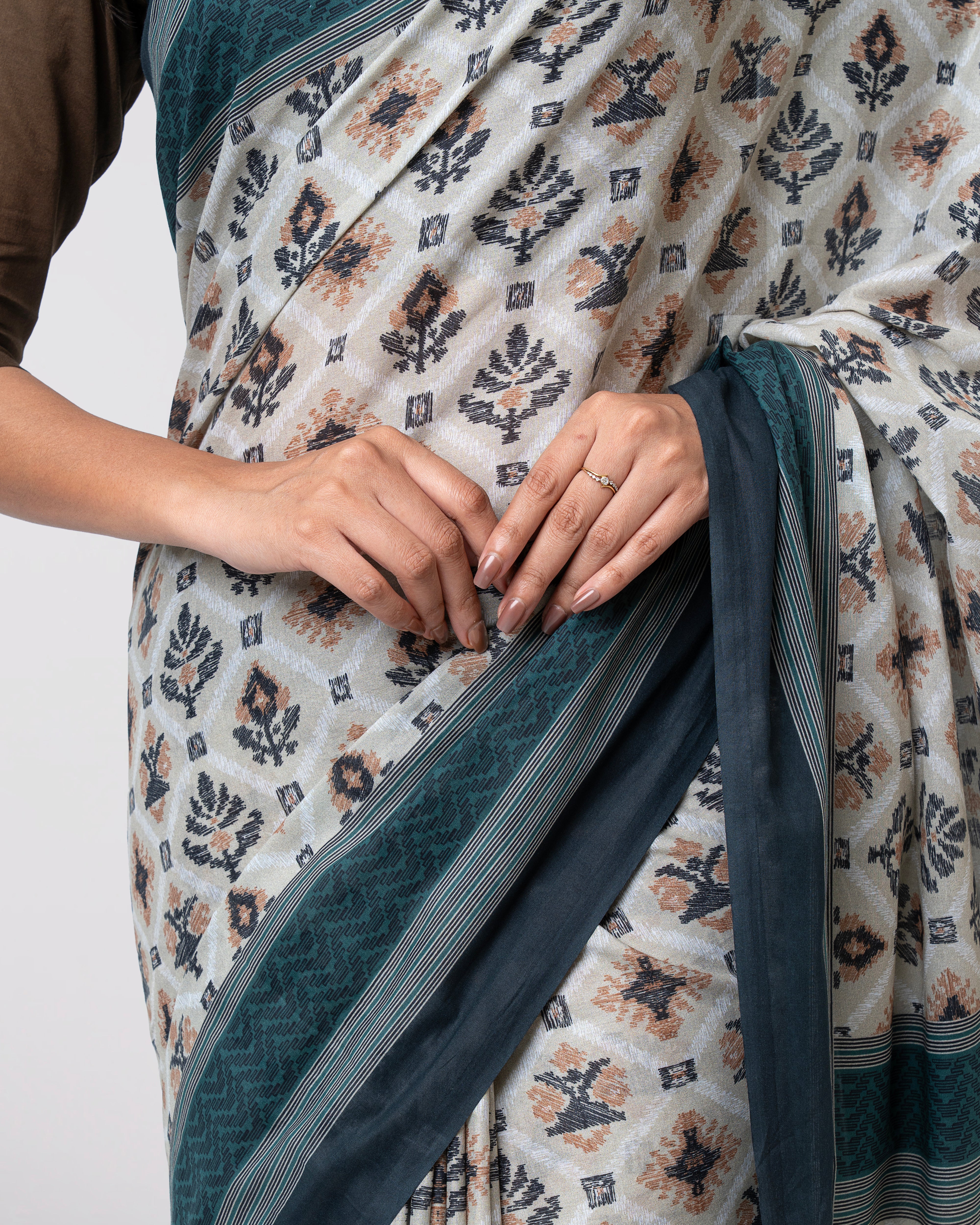 Digital Printed Cotton Saree - Image 6