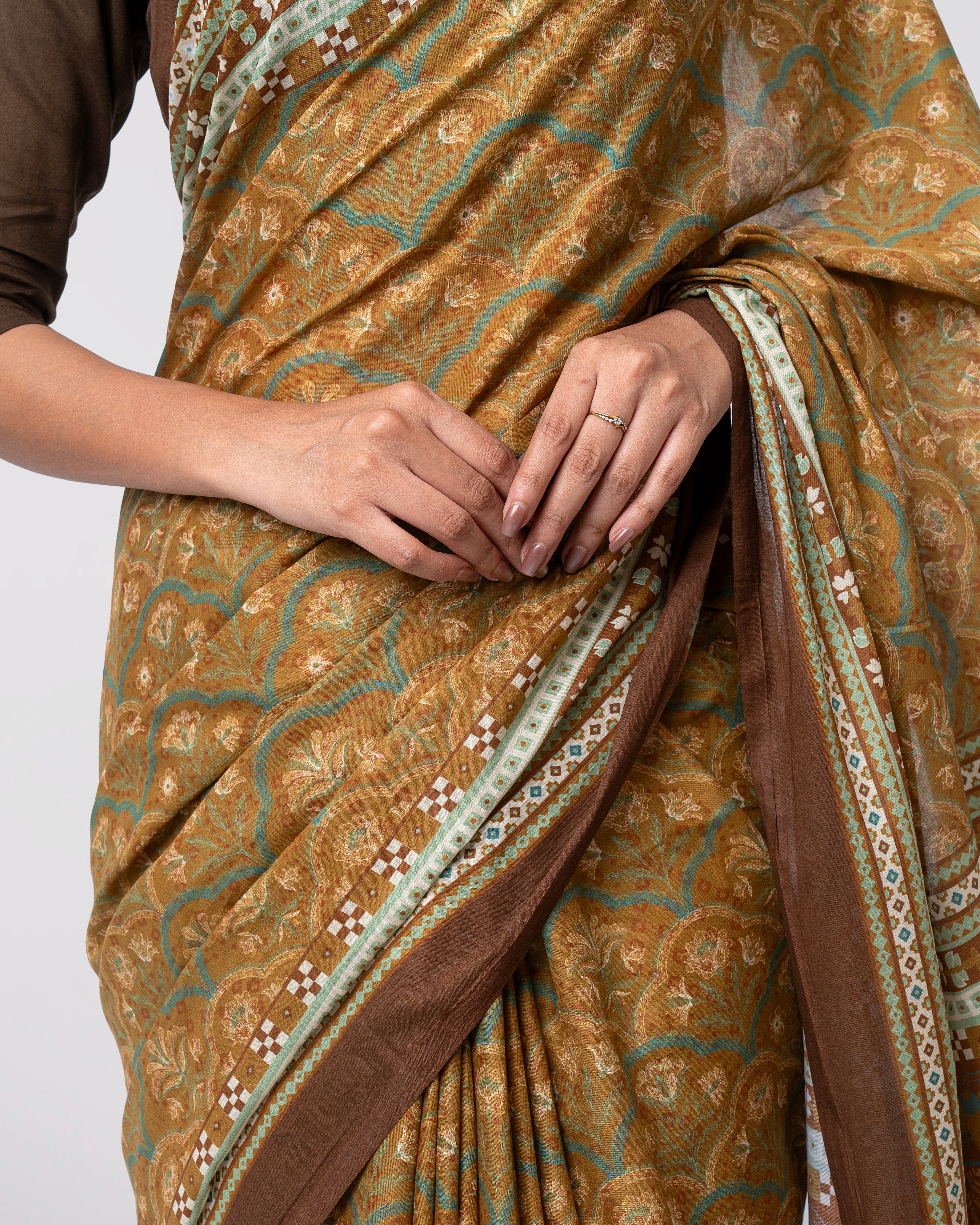 Digital Printed Cotton Saree - Image 12