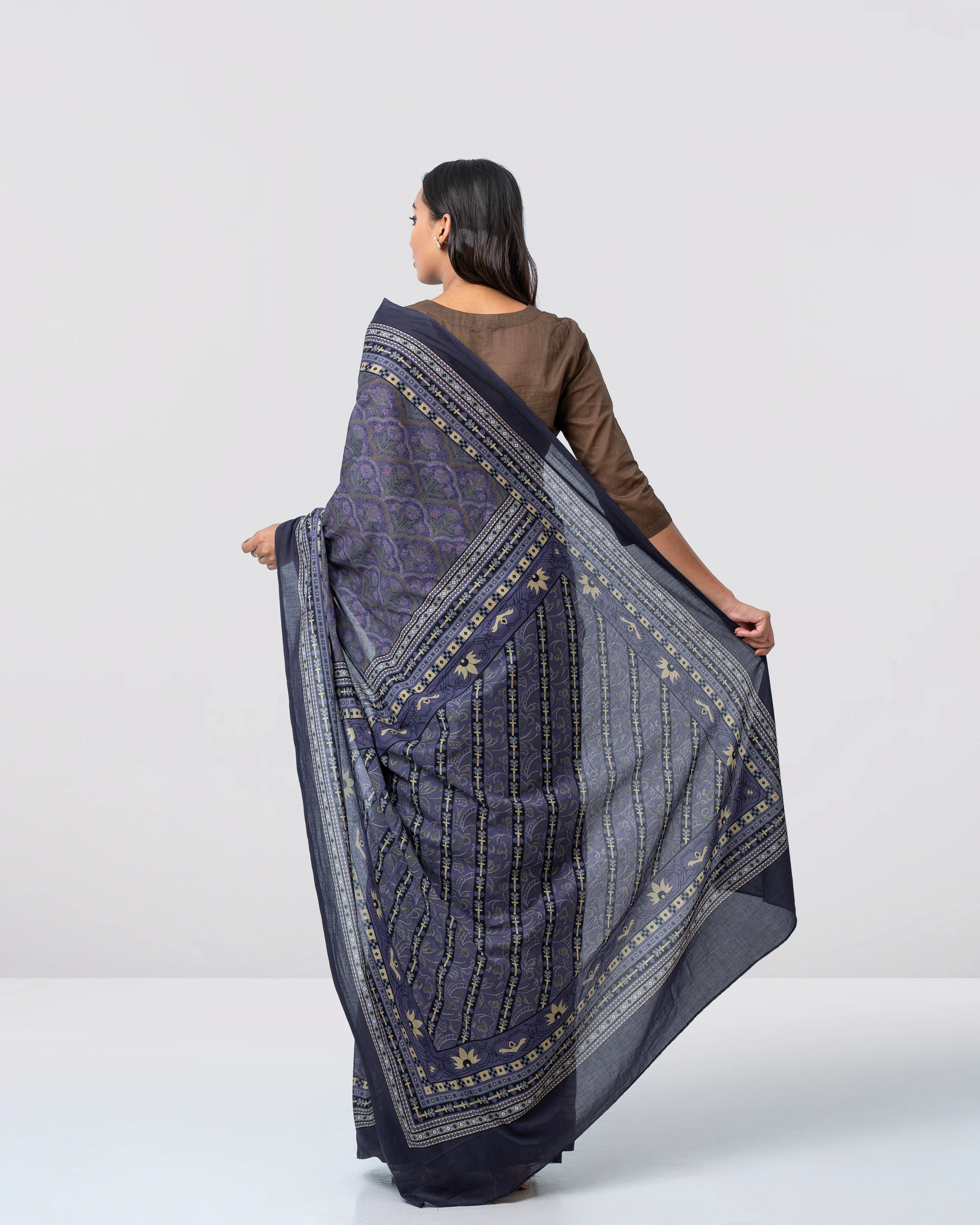 Digital Printed Cotton Saree - Image 6