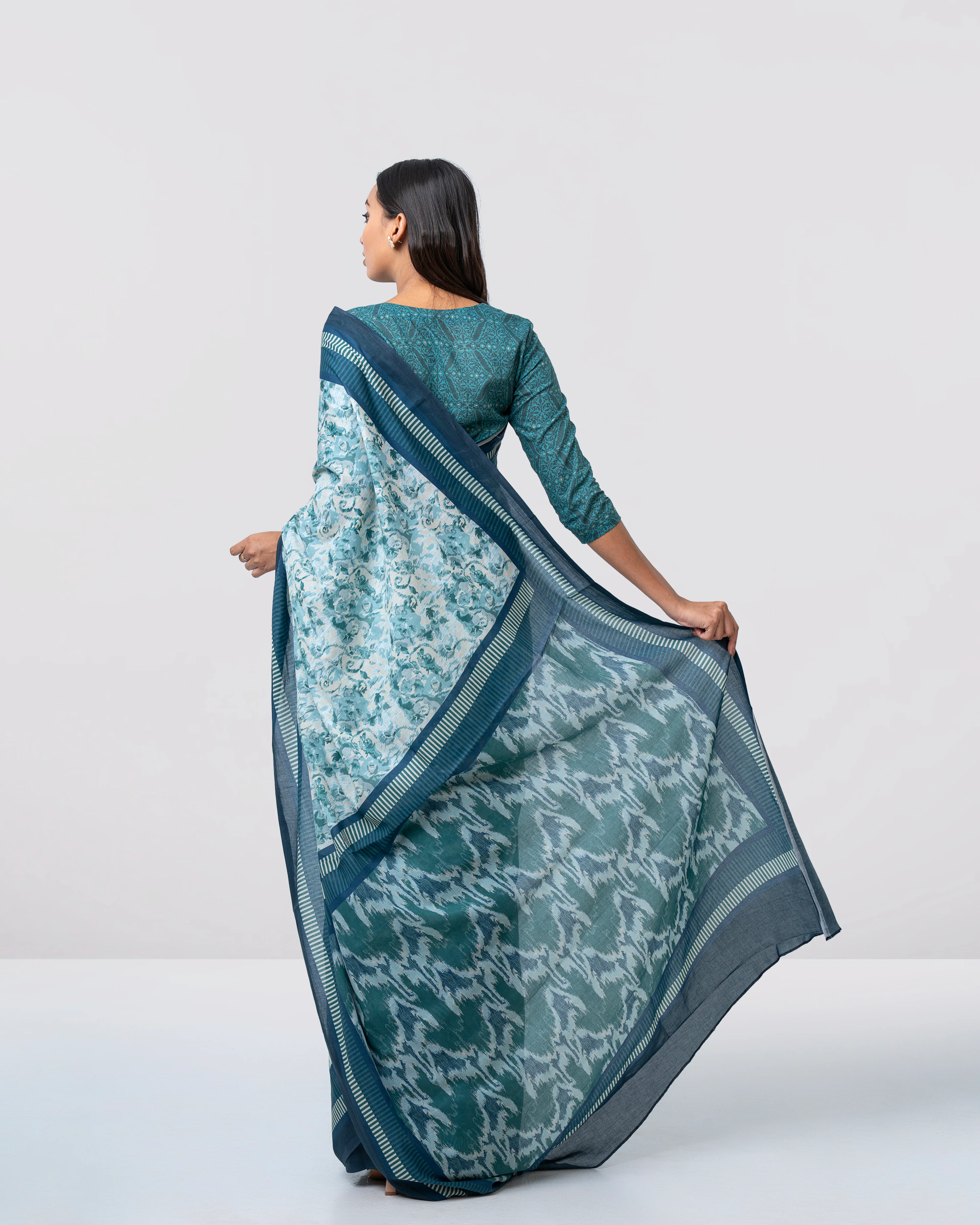 Digital Printed Cotton Saree - Image 10