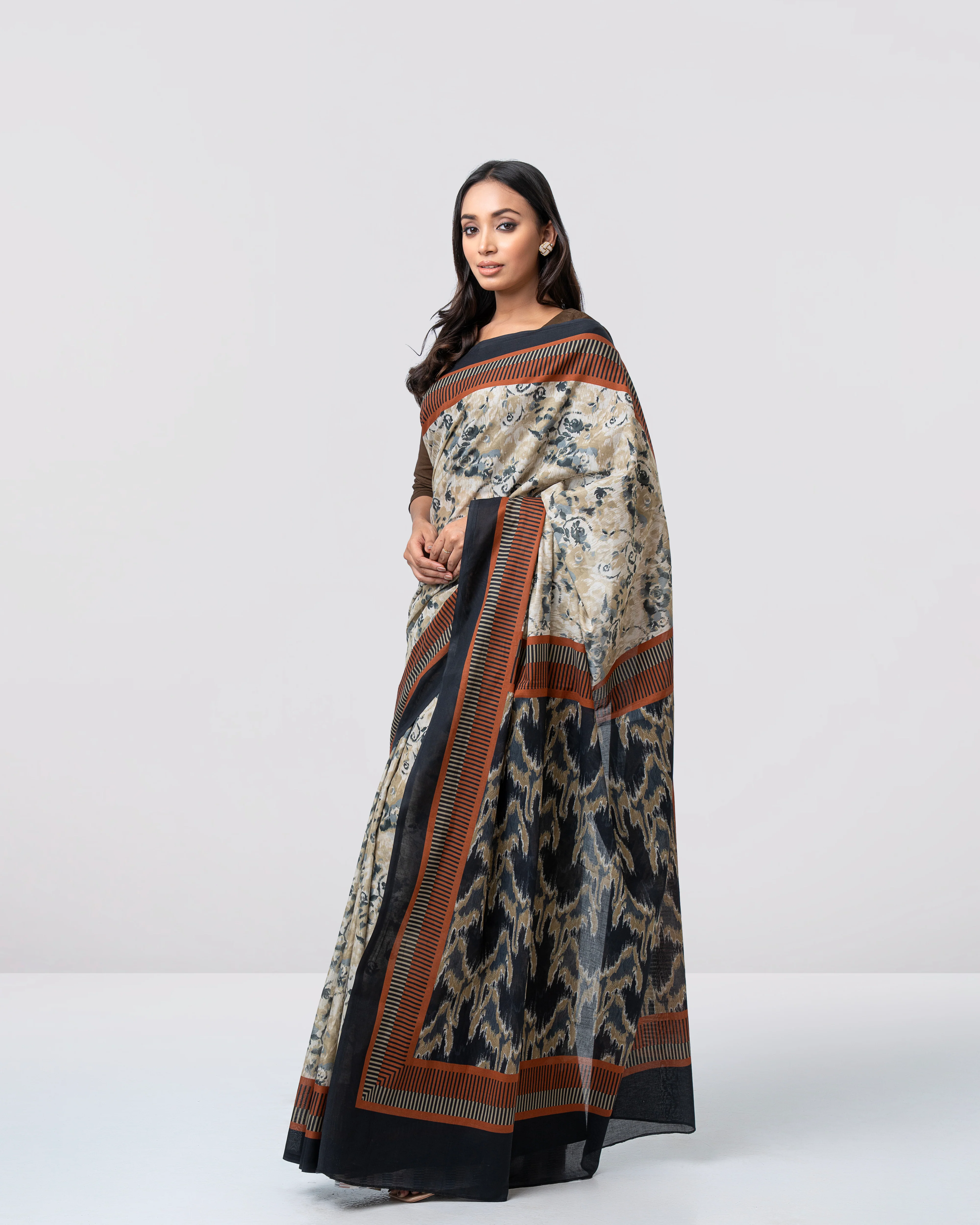Digital Printed Cotton Saree - Image 3