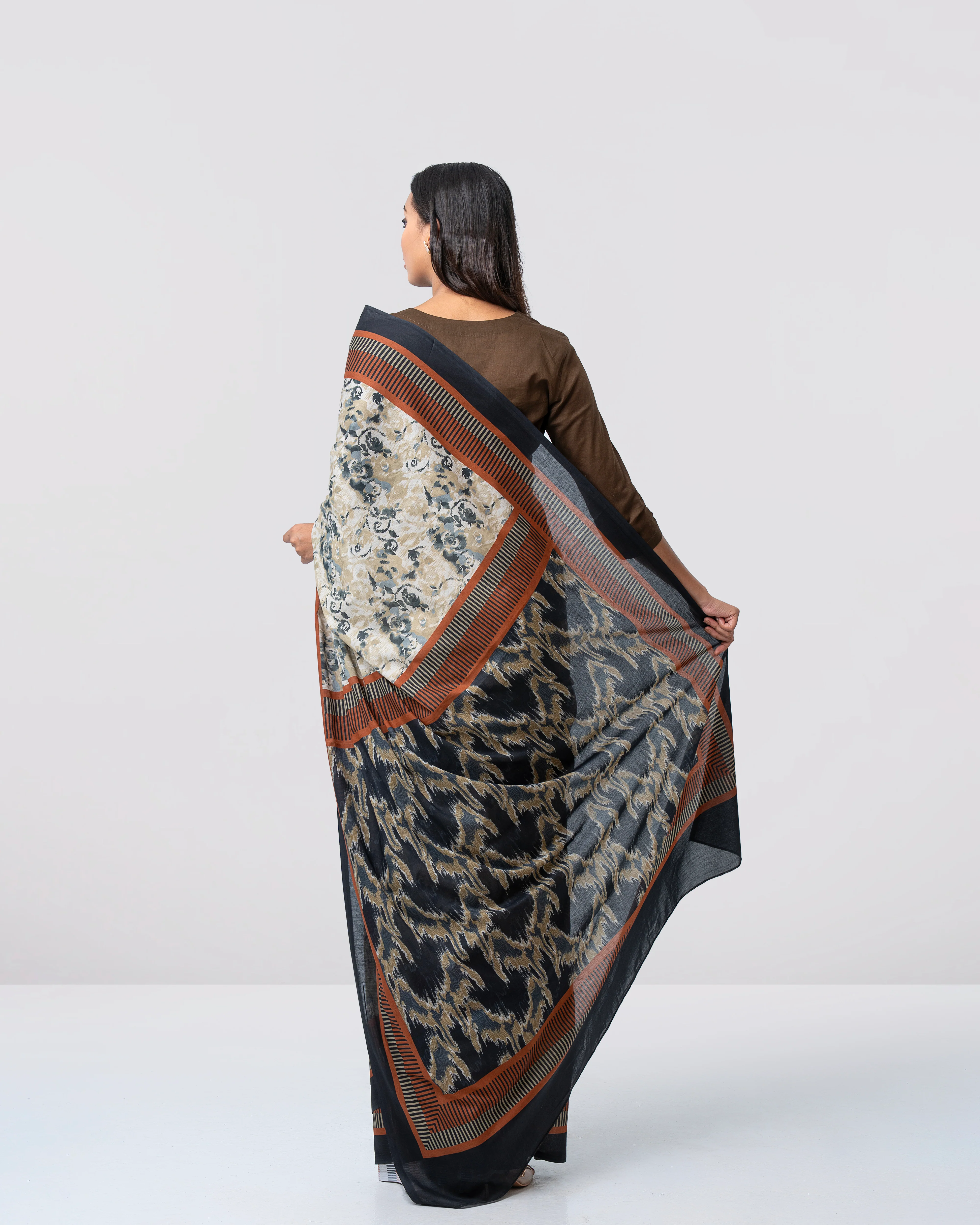 Digital Printed Cotton Saree - Image 5