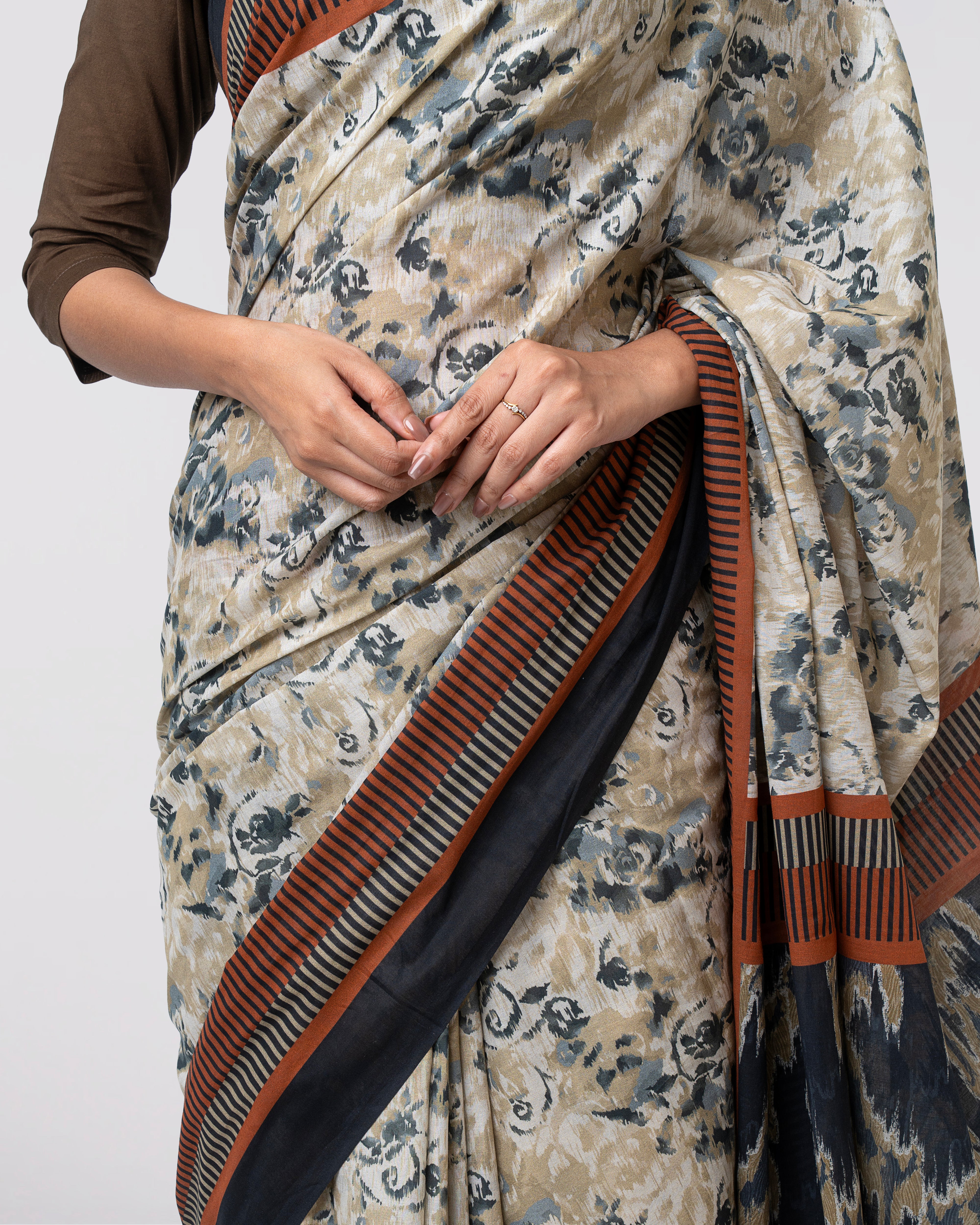 Digital Printed Cotton Saree - Image 6