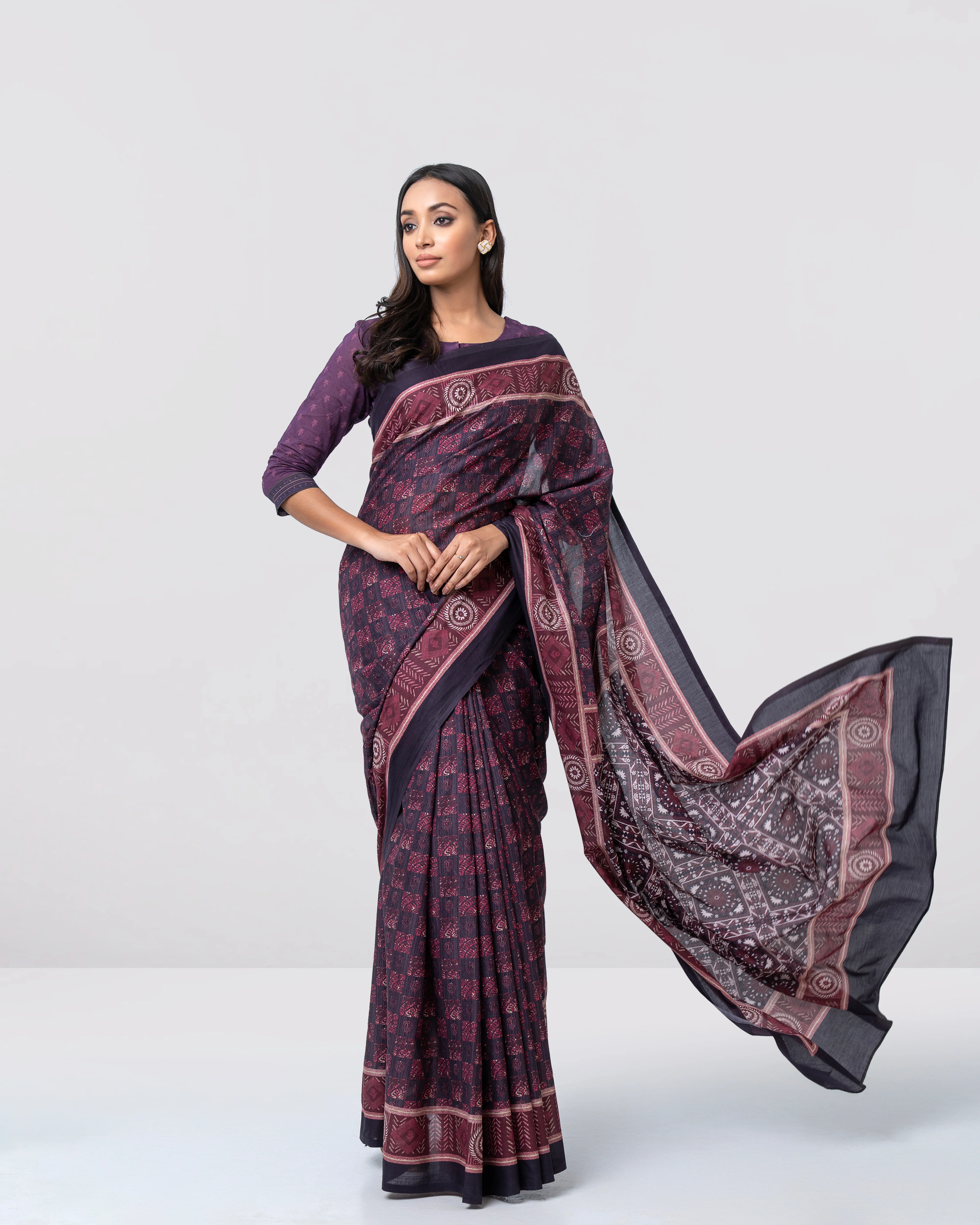 Digital Printed Cotton Saree