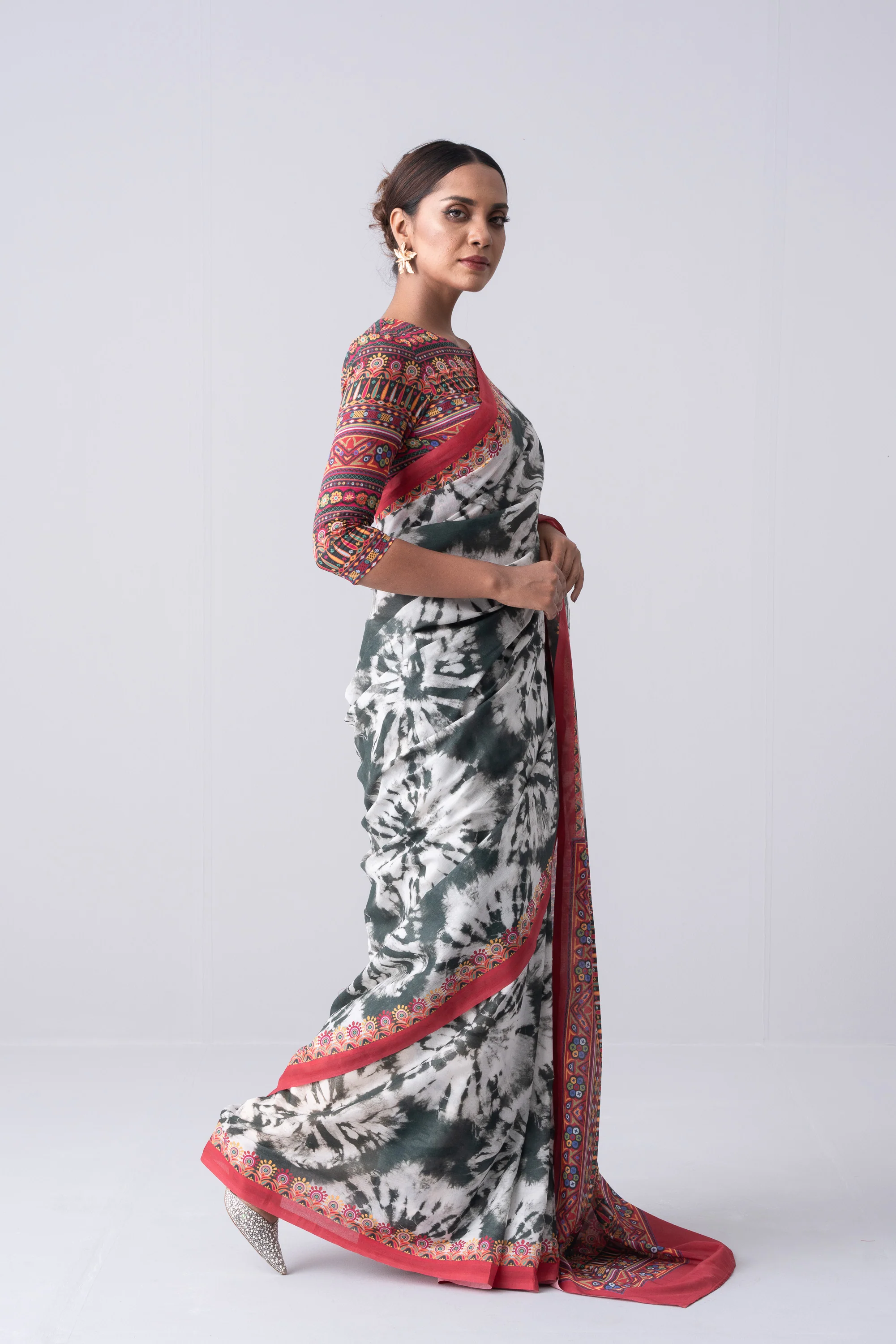 Printed Cotton Saree - Image 2