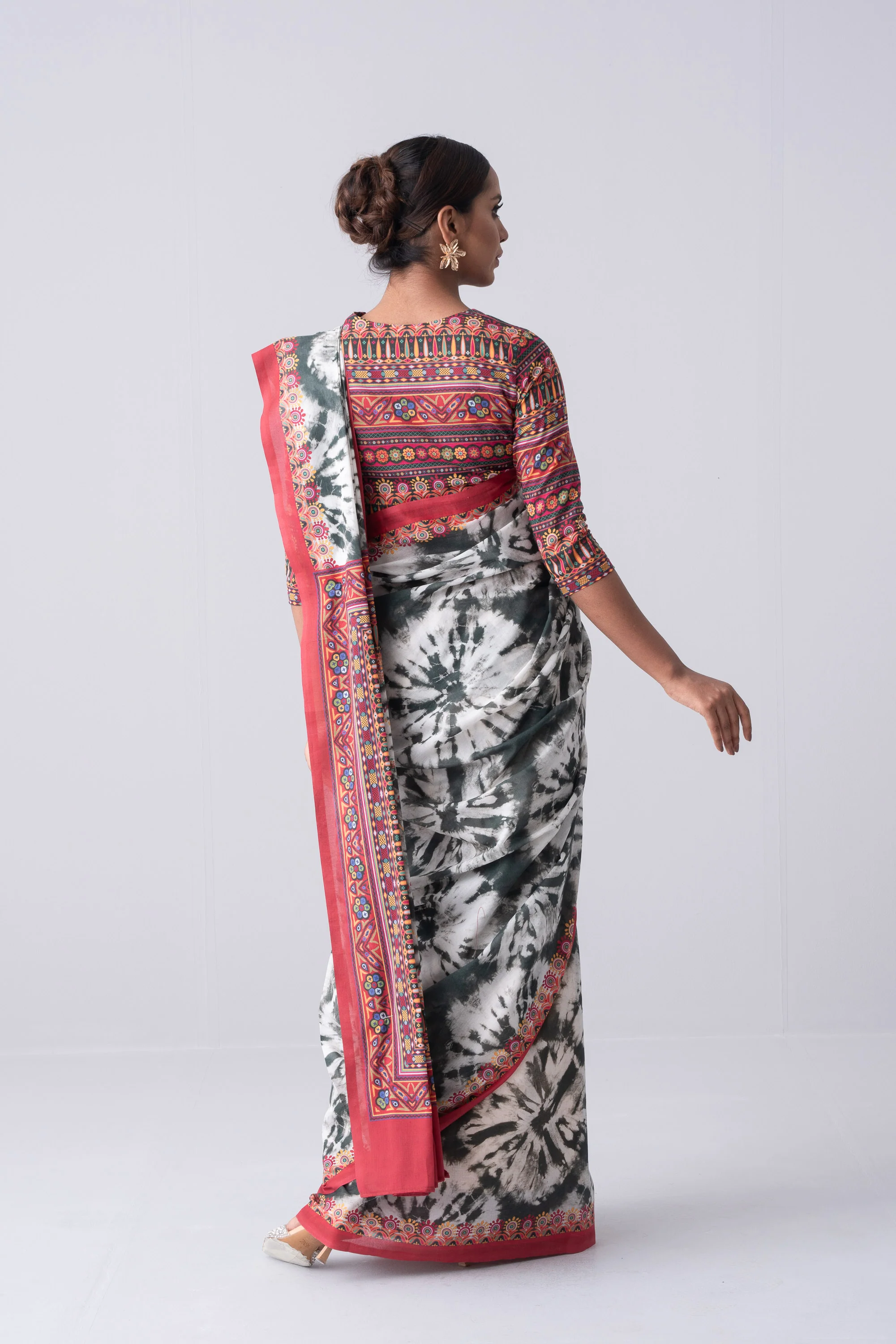 Printed Cotton Saree - Image 5