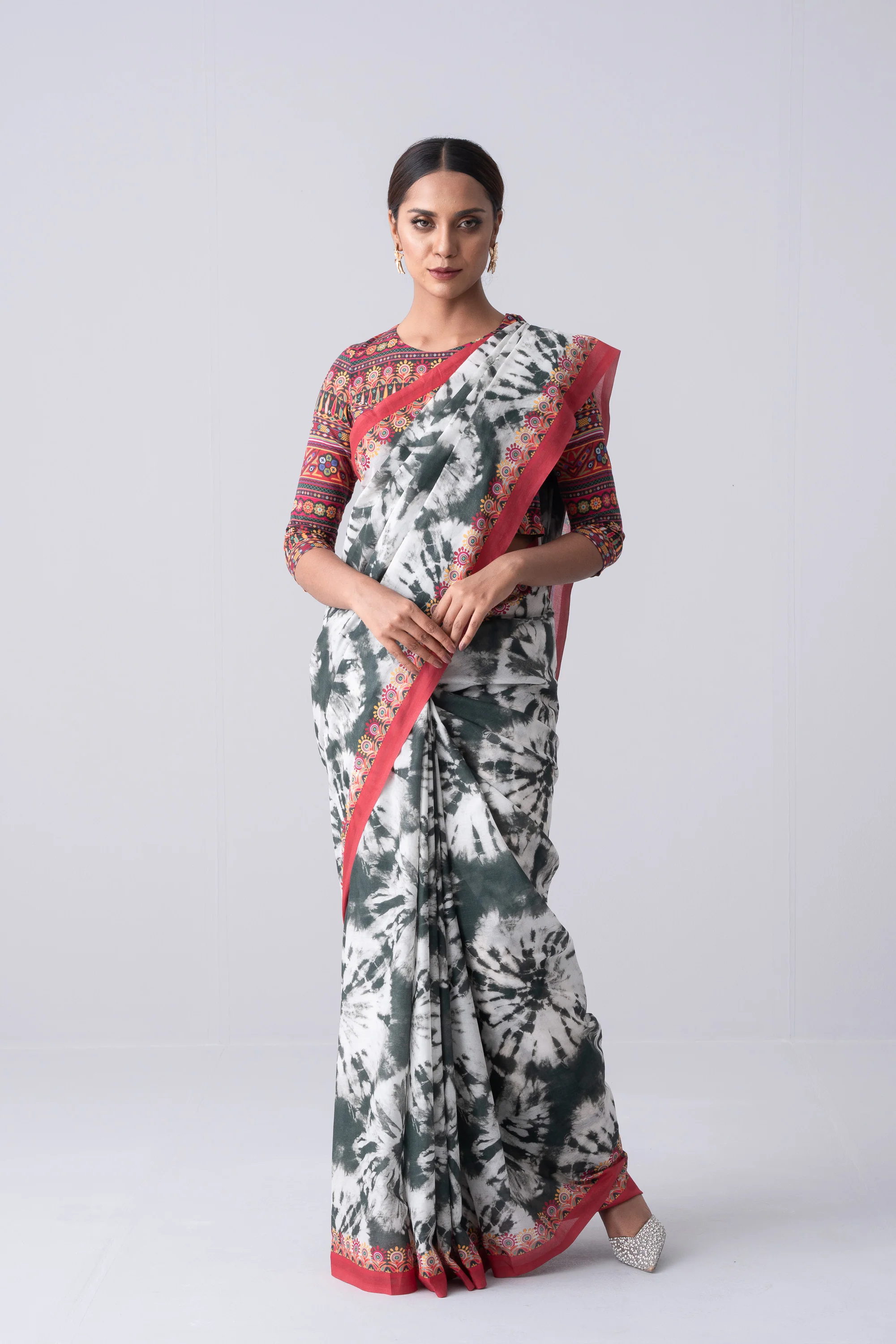 Printed Cotton Saree - Image 6