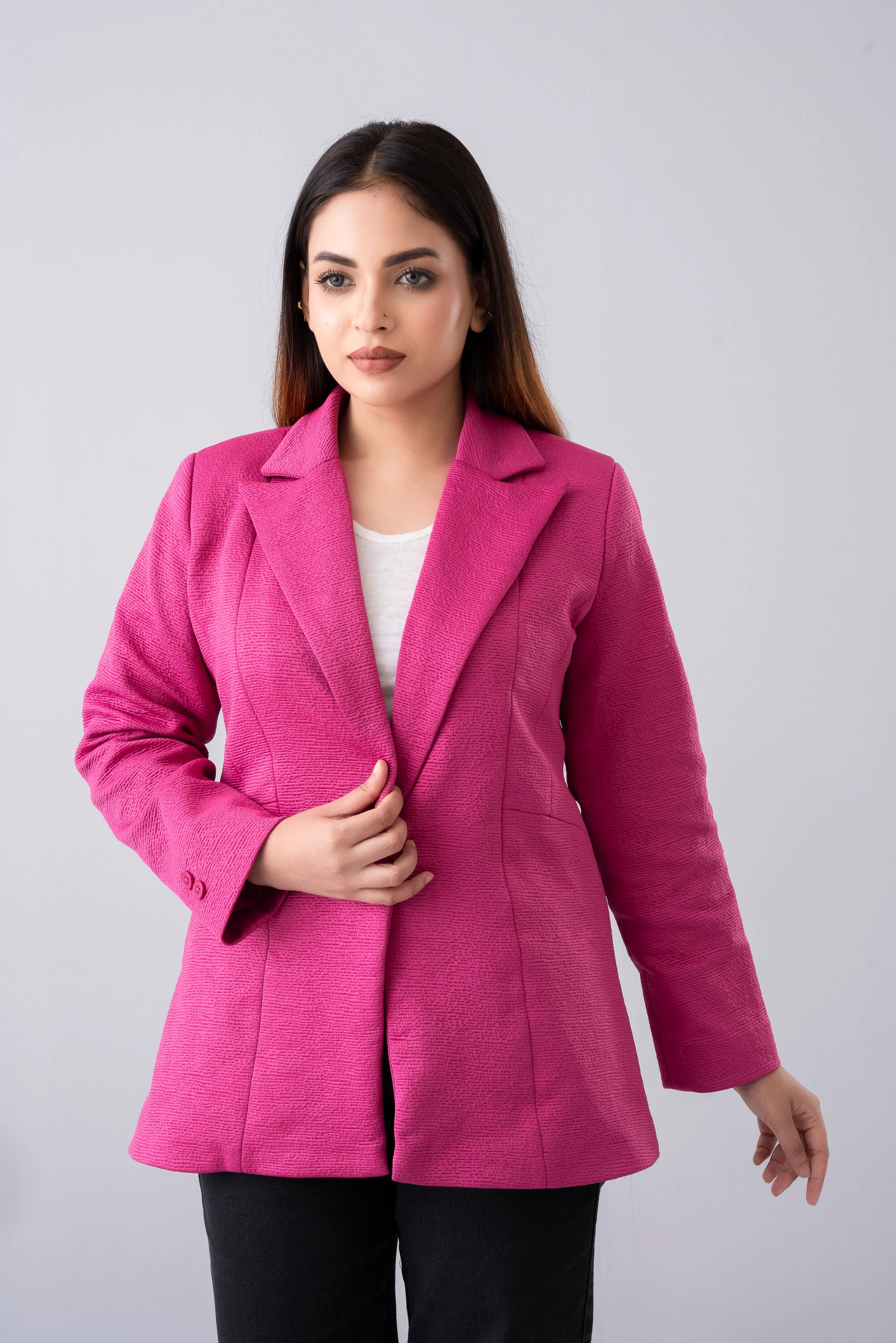 Regular Fit Double-Breasted Knit Blazer - Image 2
