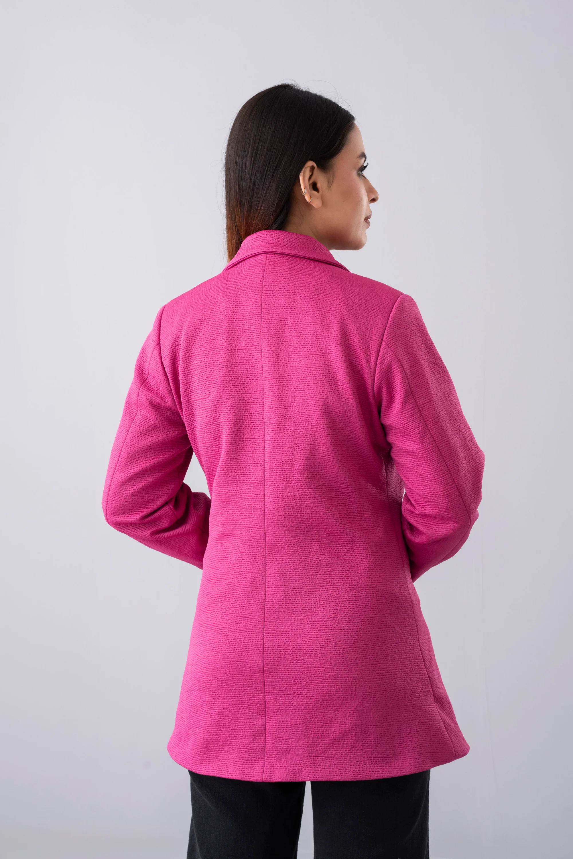 Regular Fit Double-Breasted Knit Blazer - Image 4