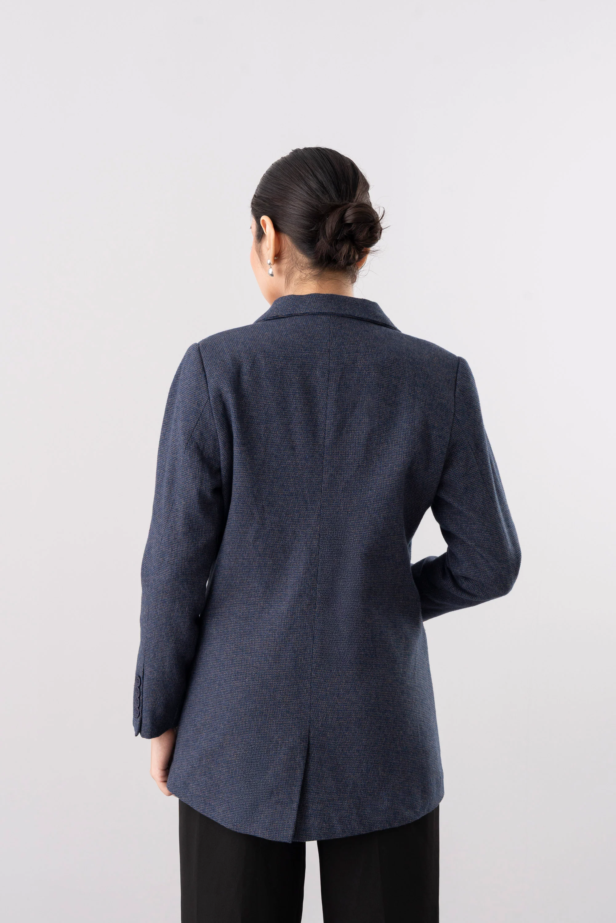 Mid-Length Blazer with Notch Lapel - Image 5