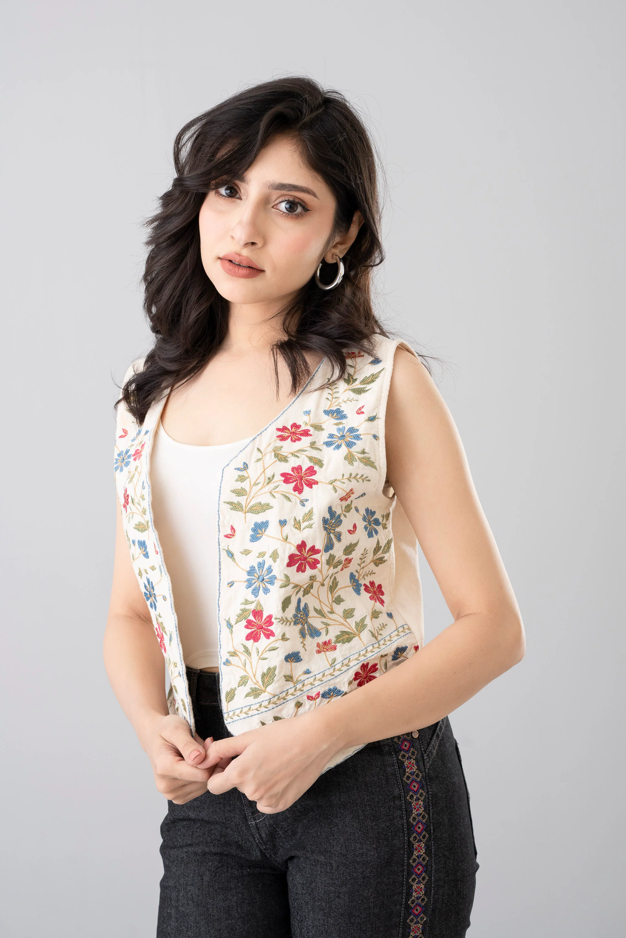 Embroidered Bolero Crop Top - Image 2