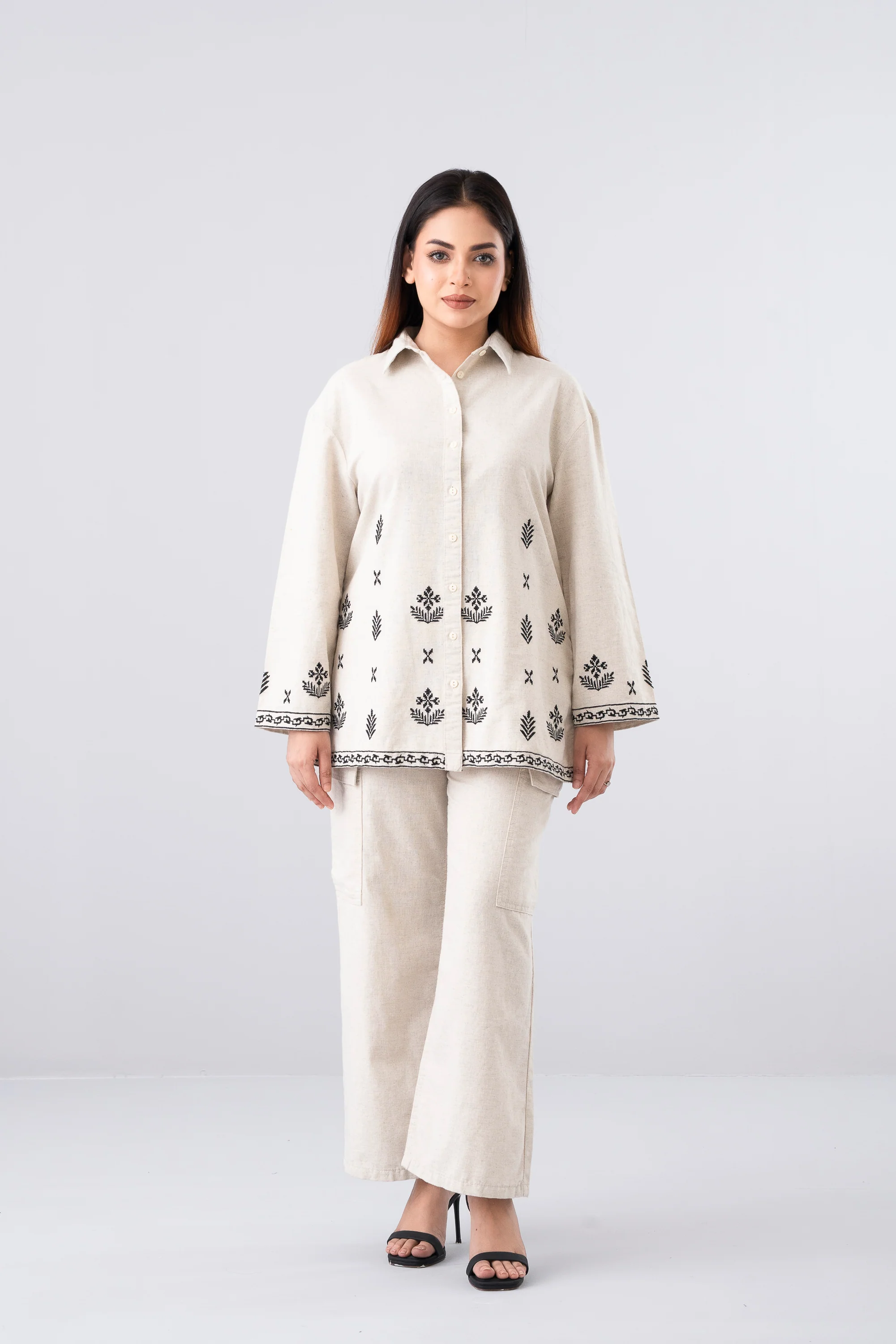 Relaxed Fit Embroidered Casual Shirt