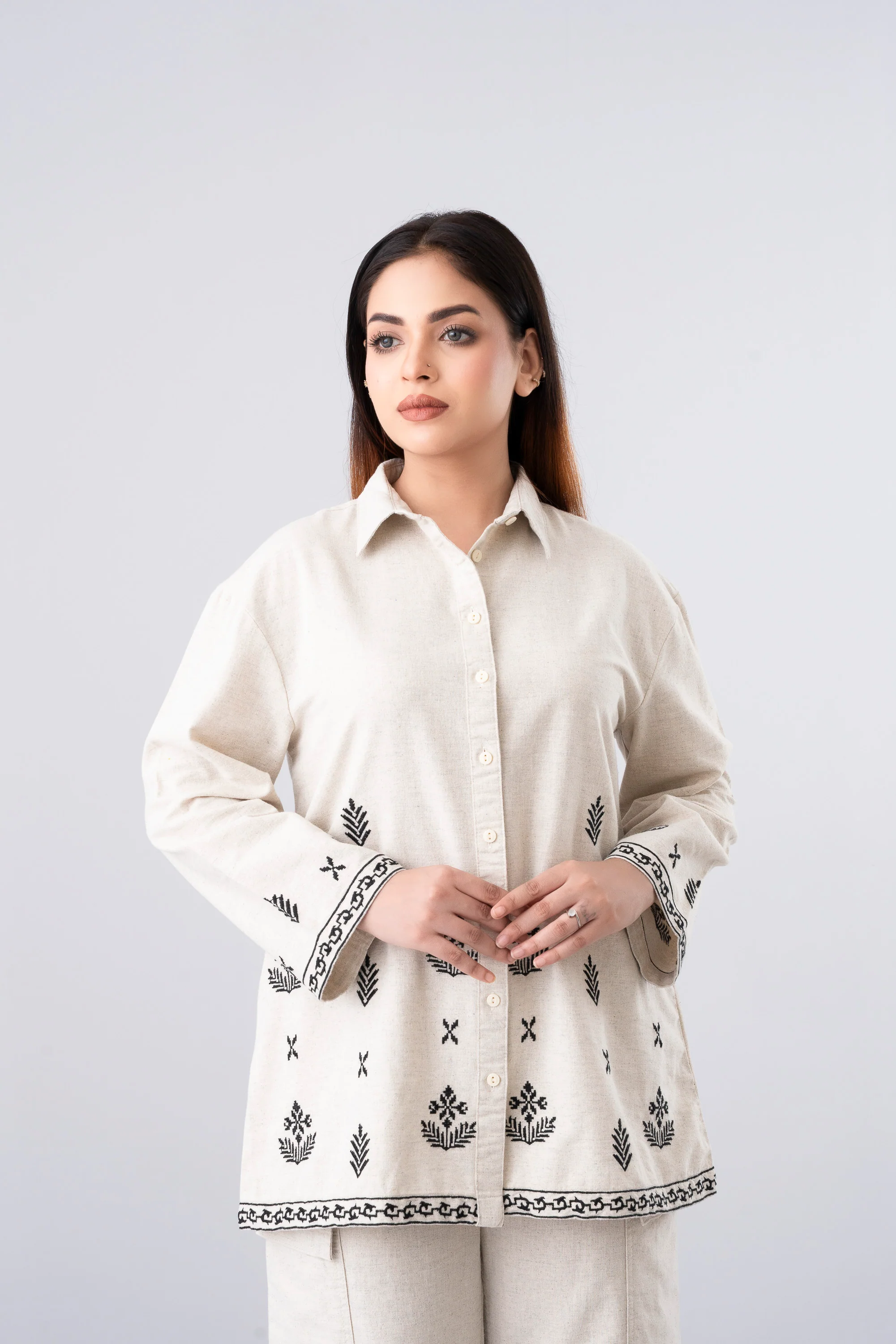 Relaxed Fit Embroidered Casual Shirt - Image 2