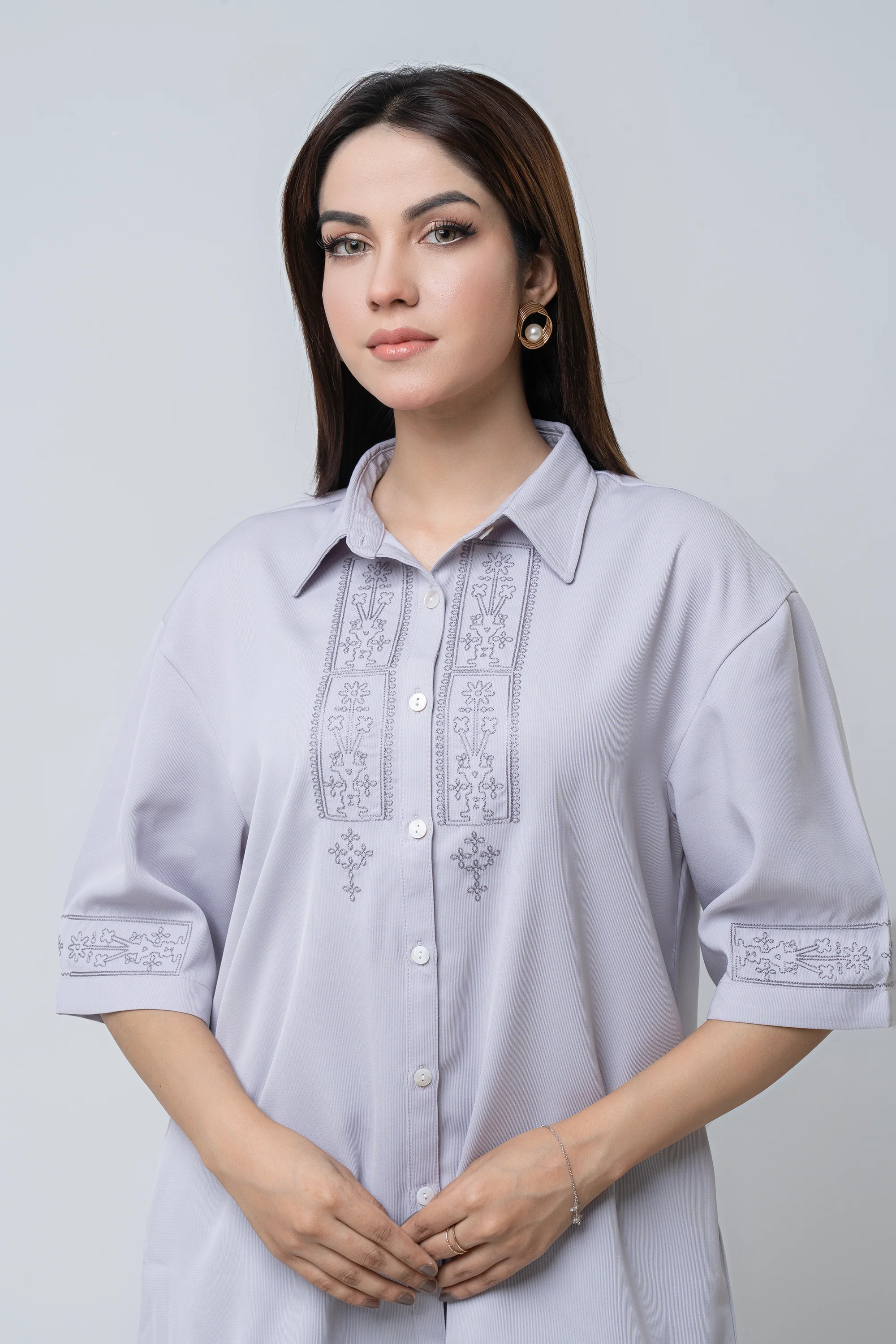 Relaxed Fit Embroidered Casual Shirt - Image 2