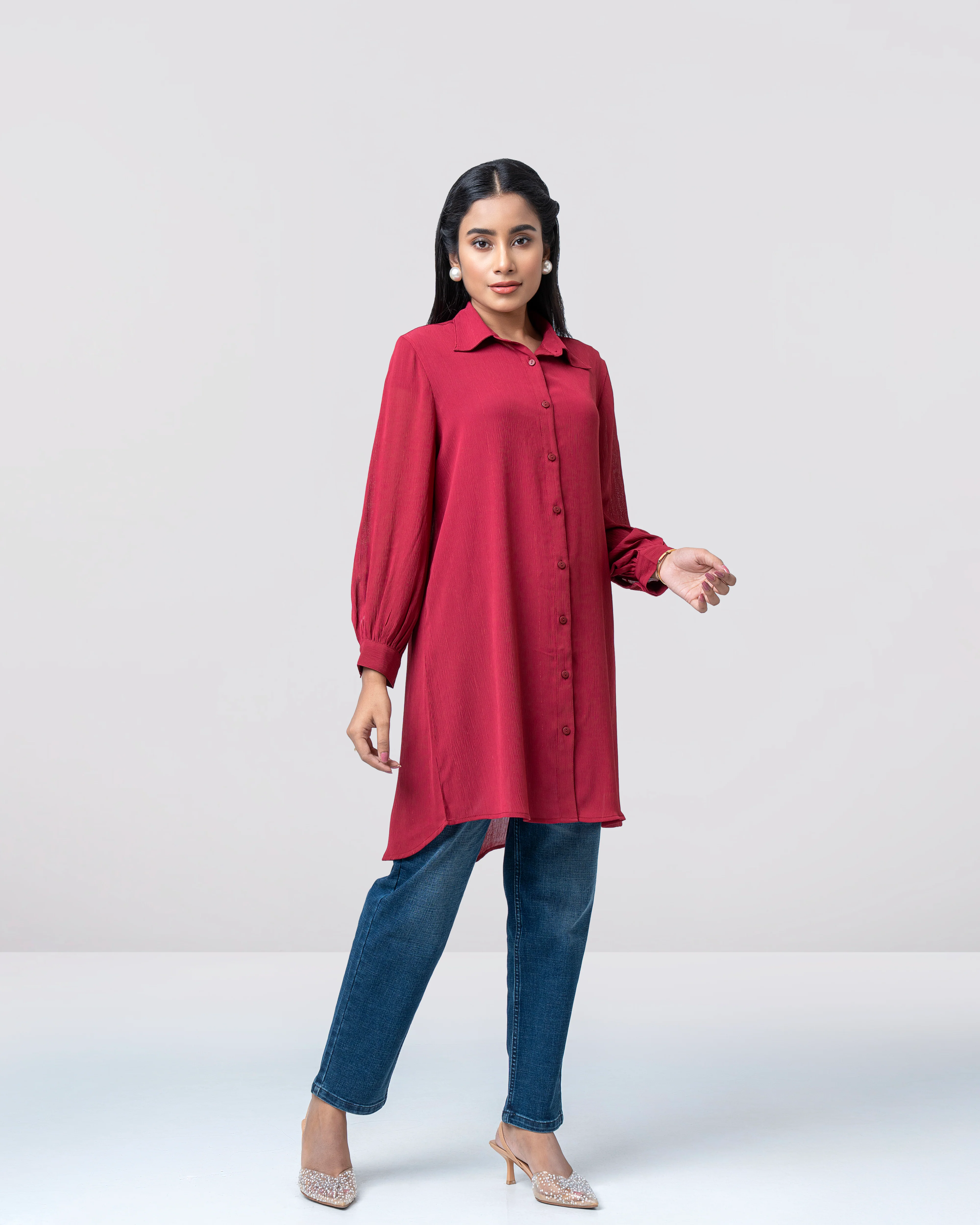 Slim Fit Long Casual Shirt - Image 4