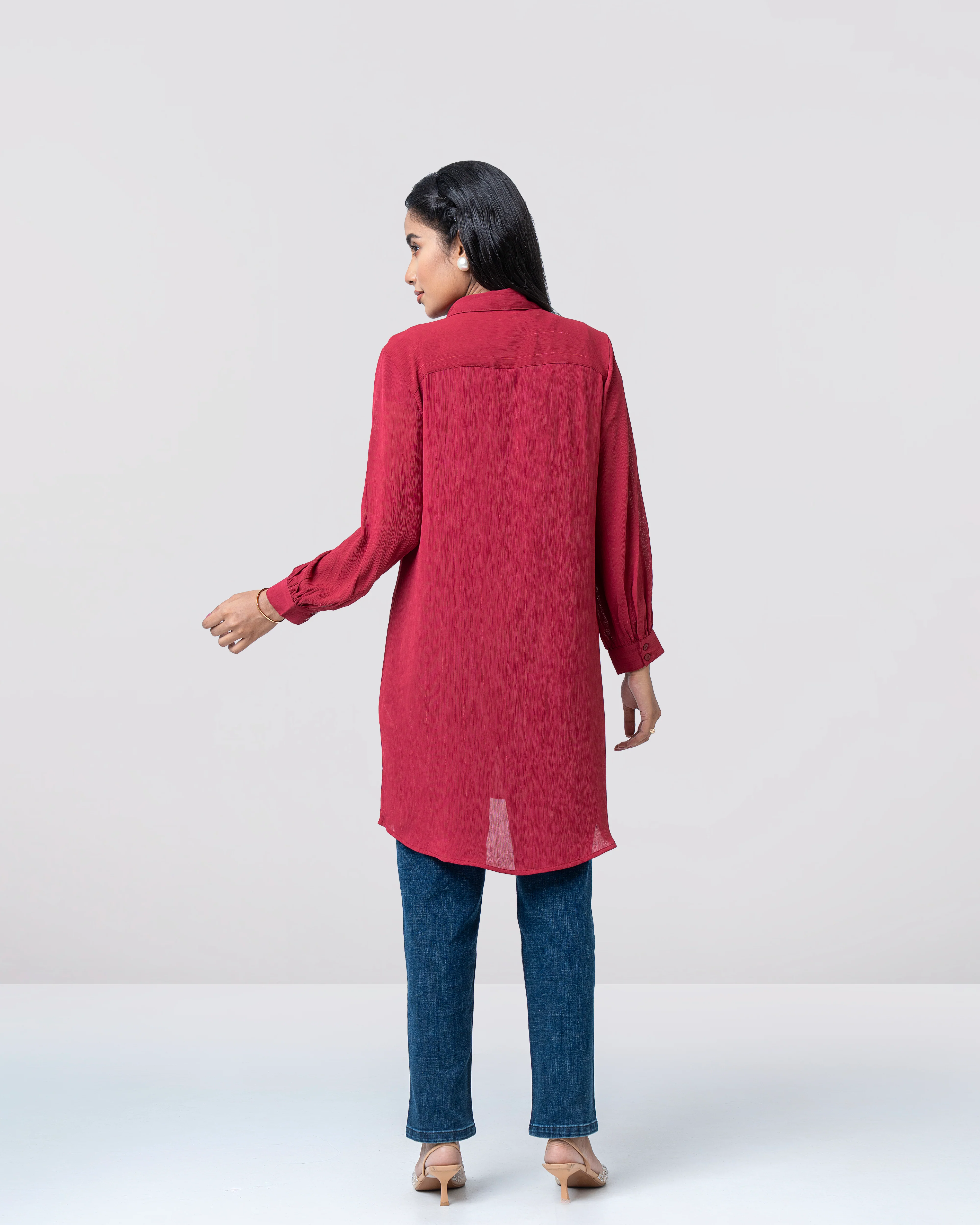 Slim Fit Long Casual Shirt - Image 5