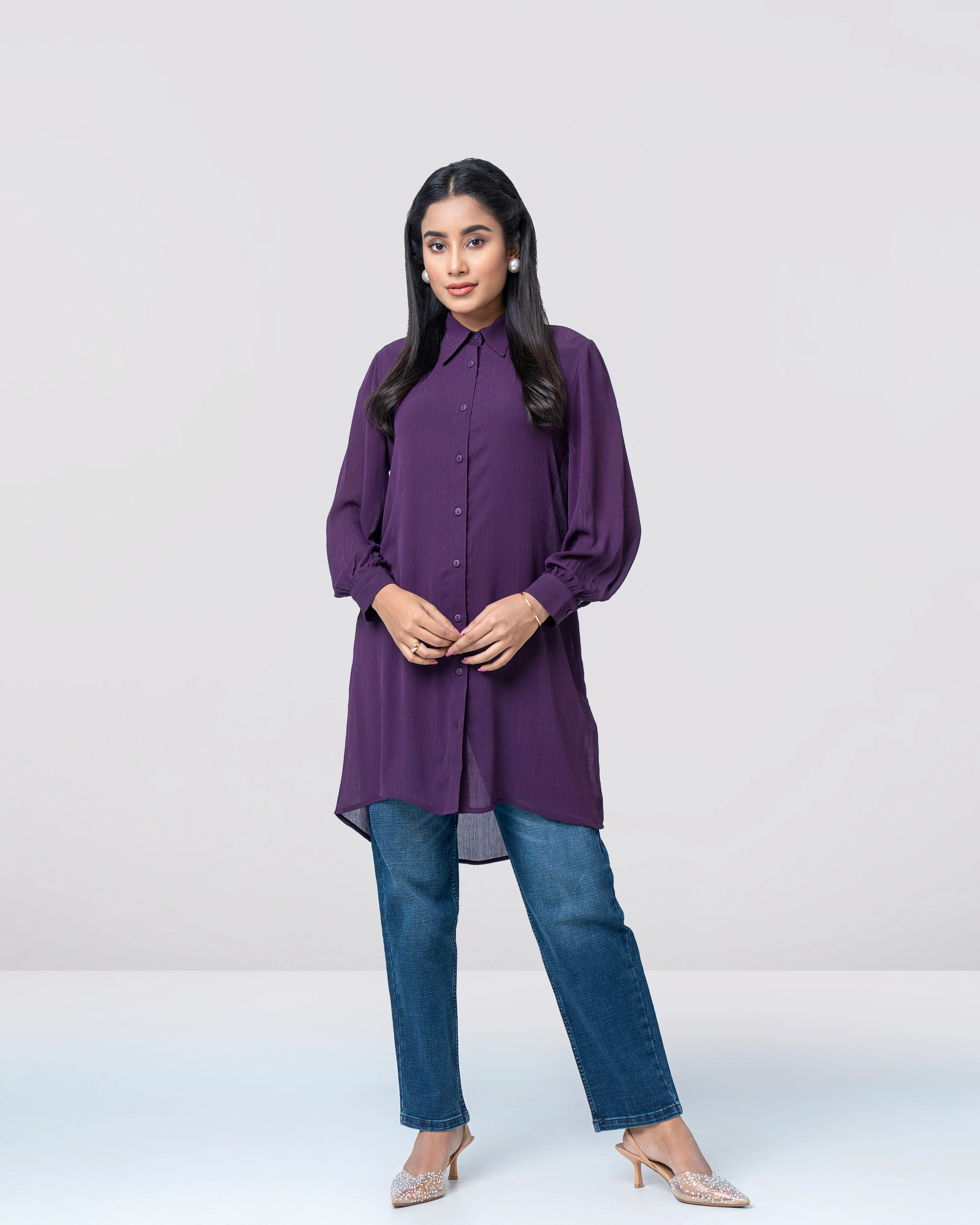 Slim Fit Long Casual Shirt - Image 8