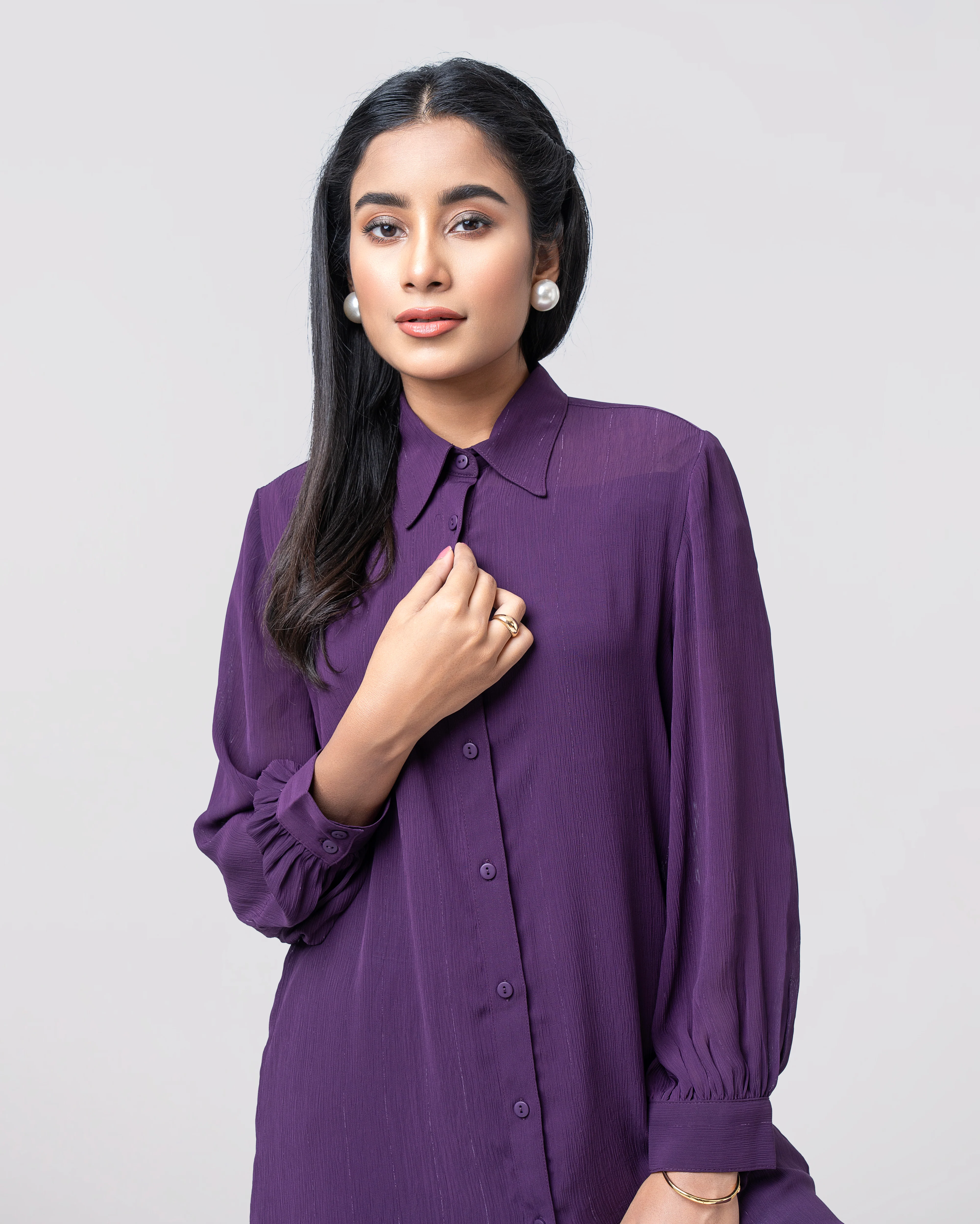 Slim Fit Long Casual Shirt - Image 9