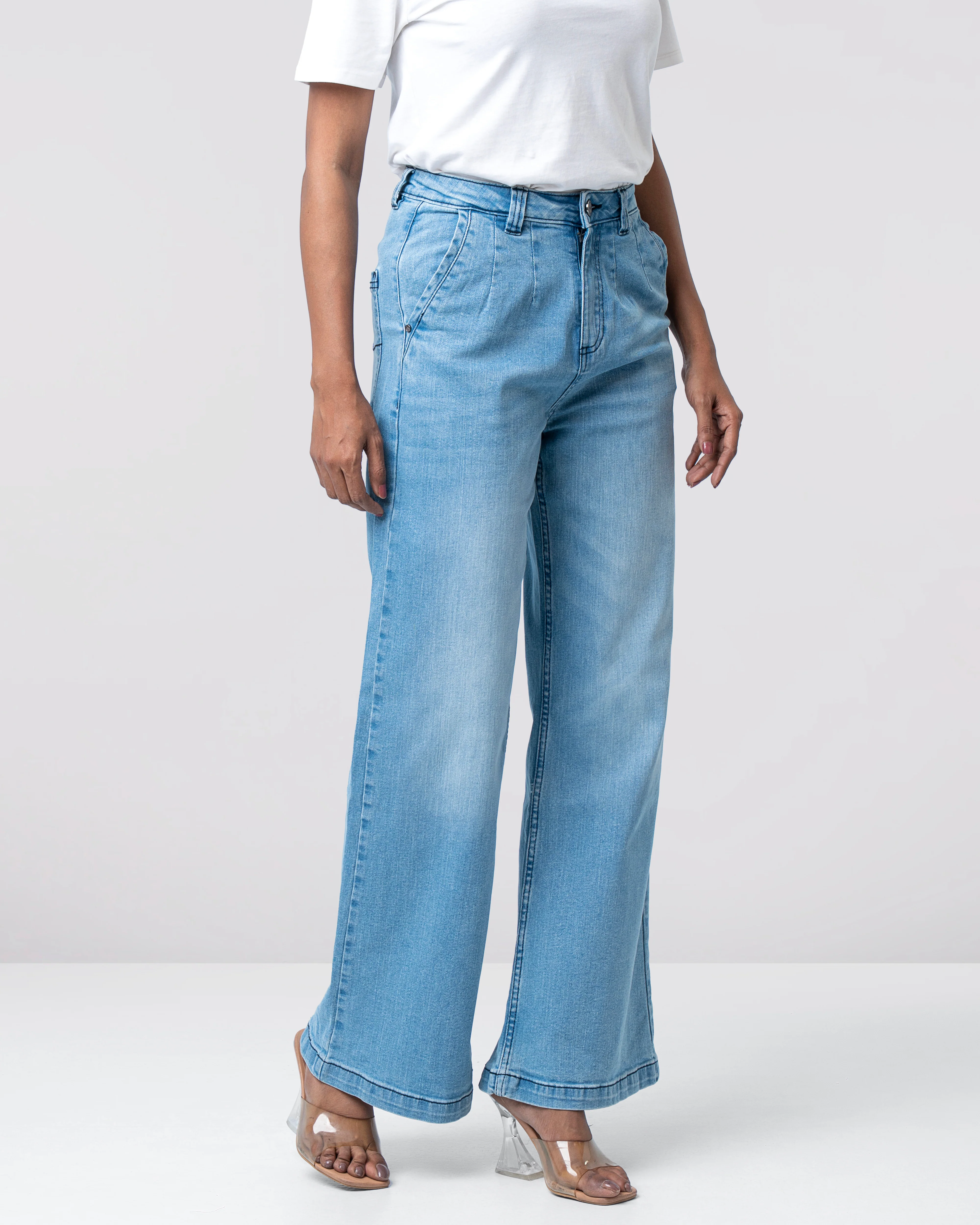 Wide-leg High-Waist Denim - Image 3