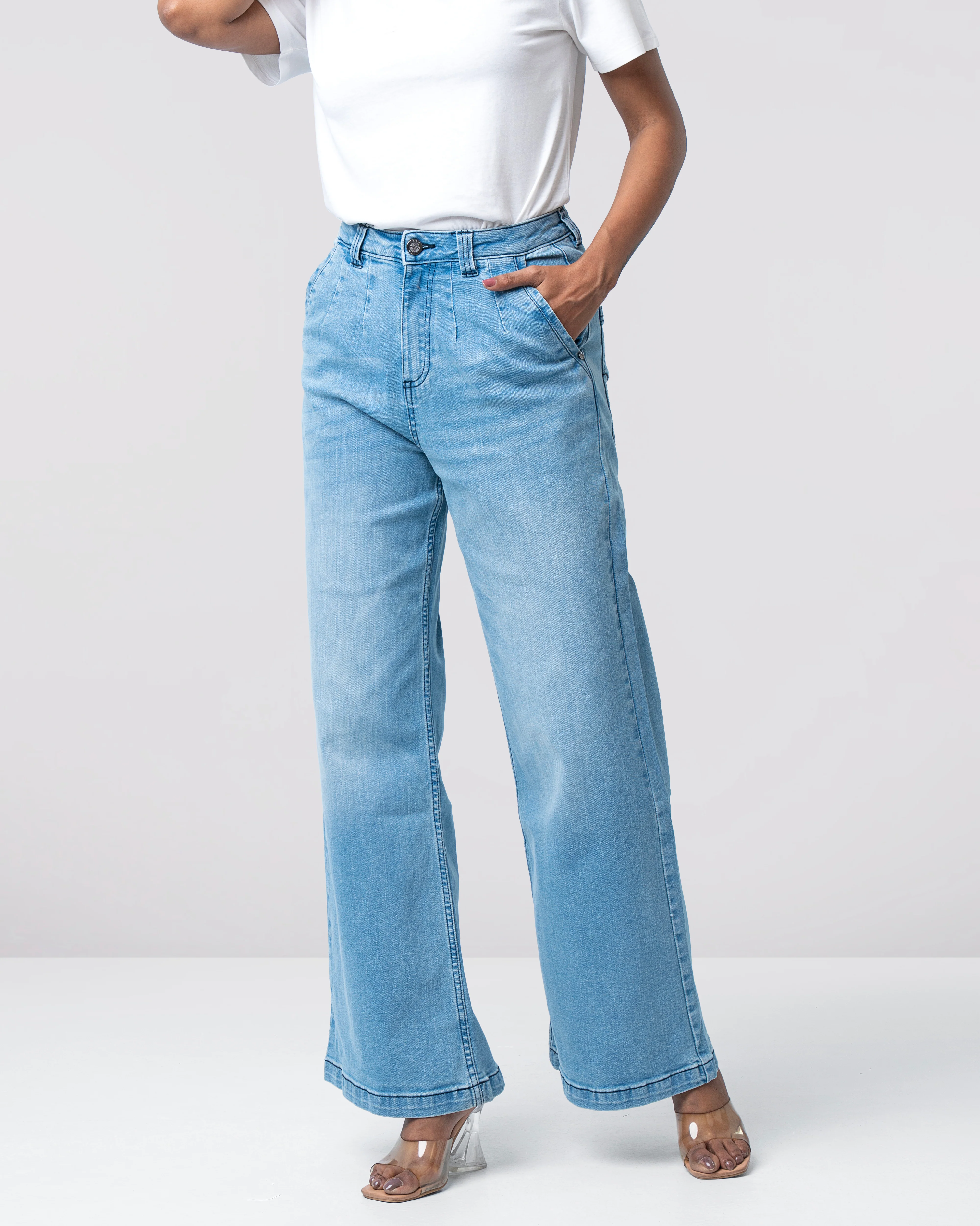 Wide-leg High-Waist Denim - Image 4