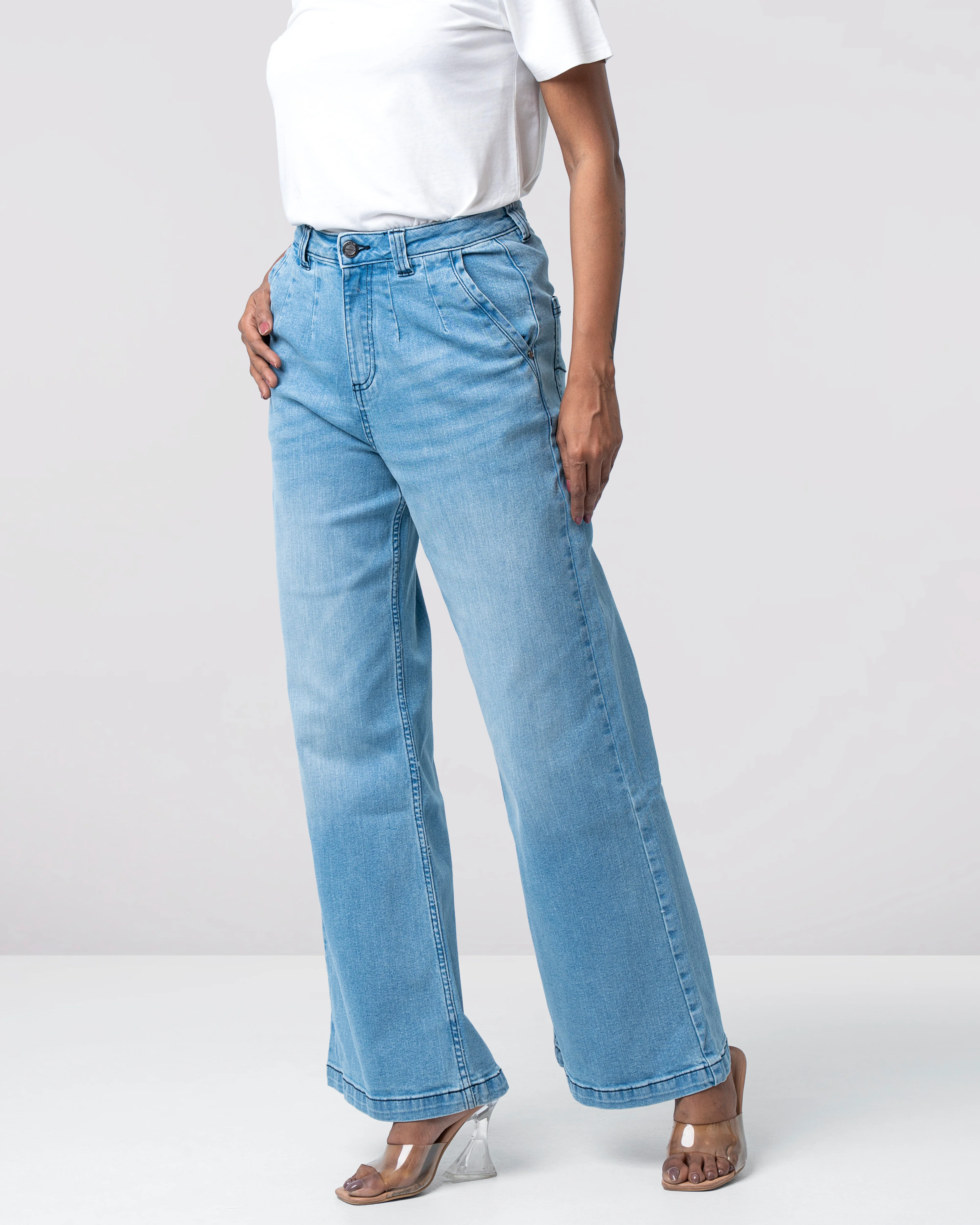 Wide-leg High-Waist Denim - Image 5