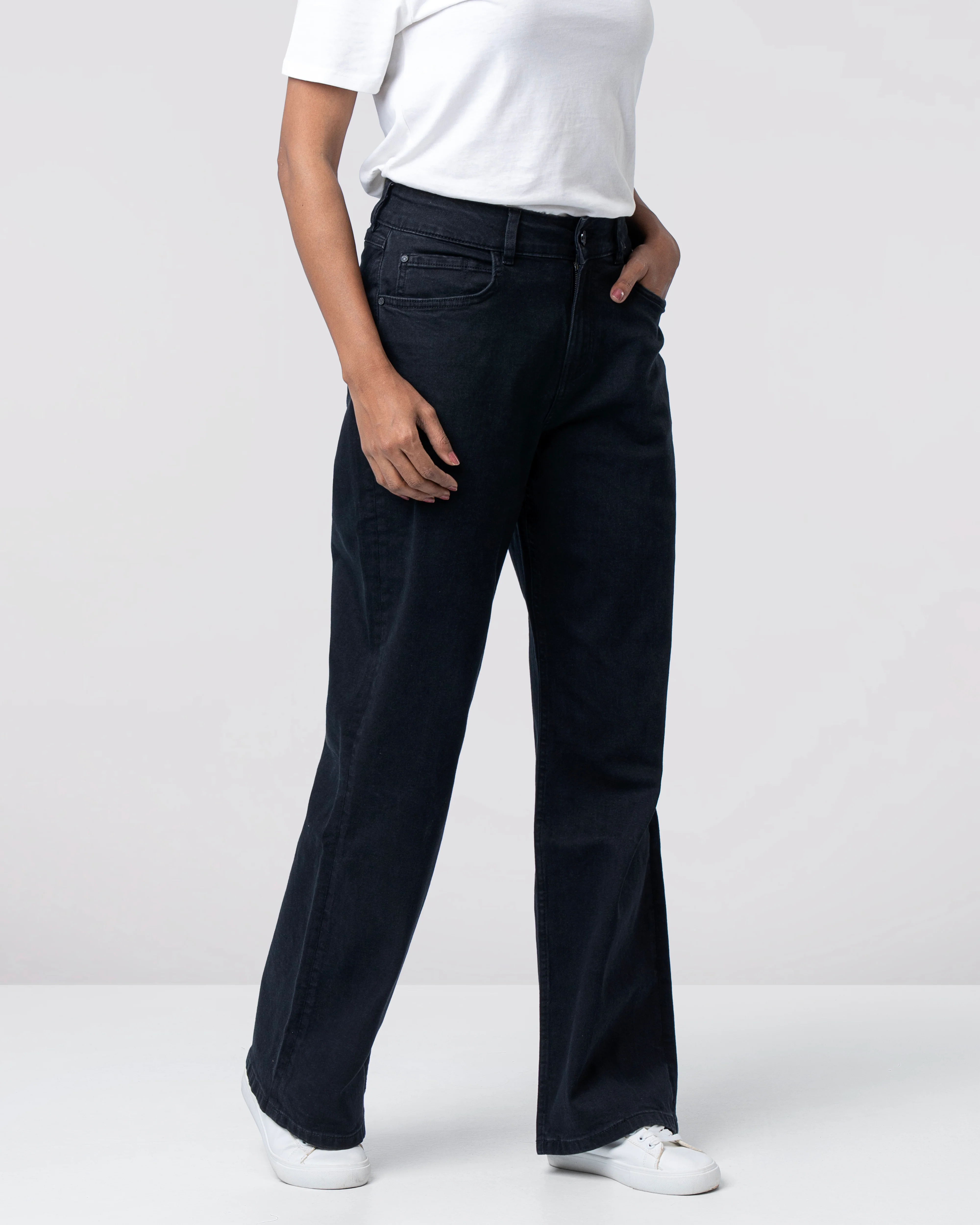 Mid-Waist Bell-Bottom Denim - Image 3
