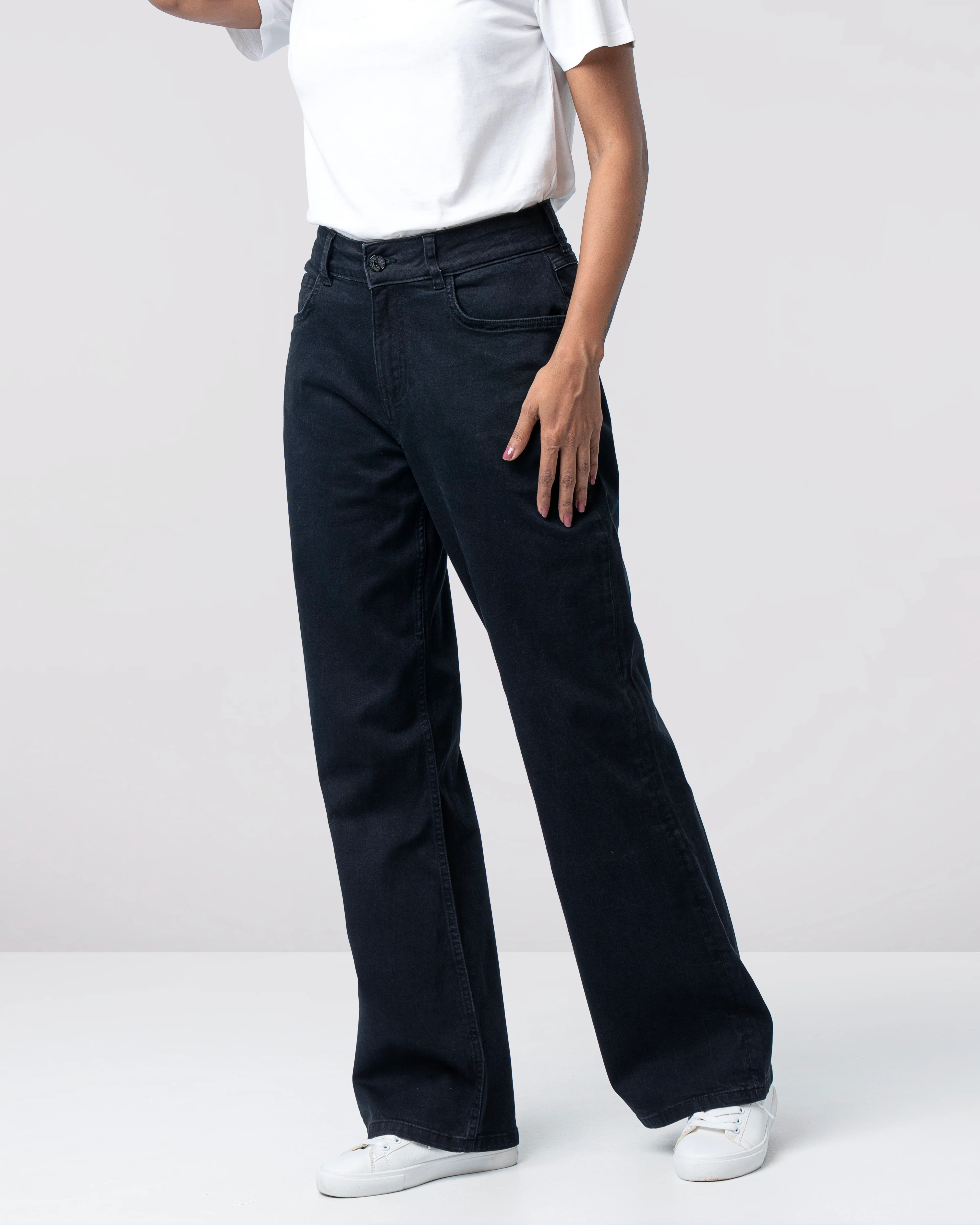 Mid-Waist Bell-Bottom Denim - Image 4
