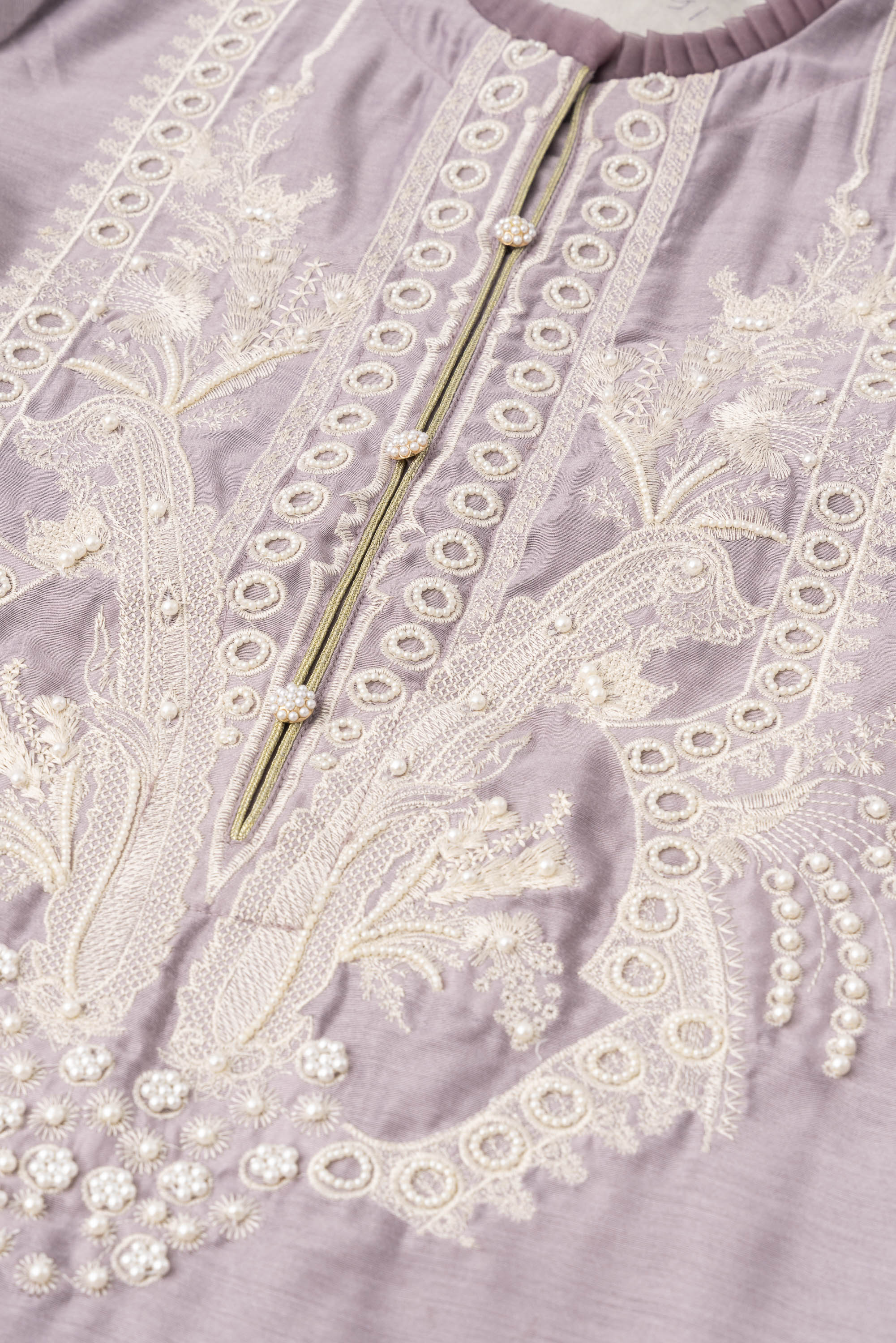 Smart Fit Embroidered Two-Piece Silk Ethnic Set with Organza Dupatta - Image 12