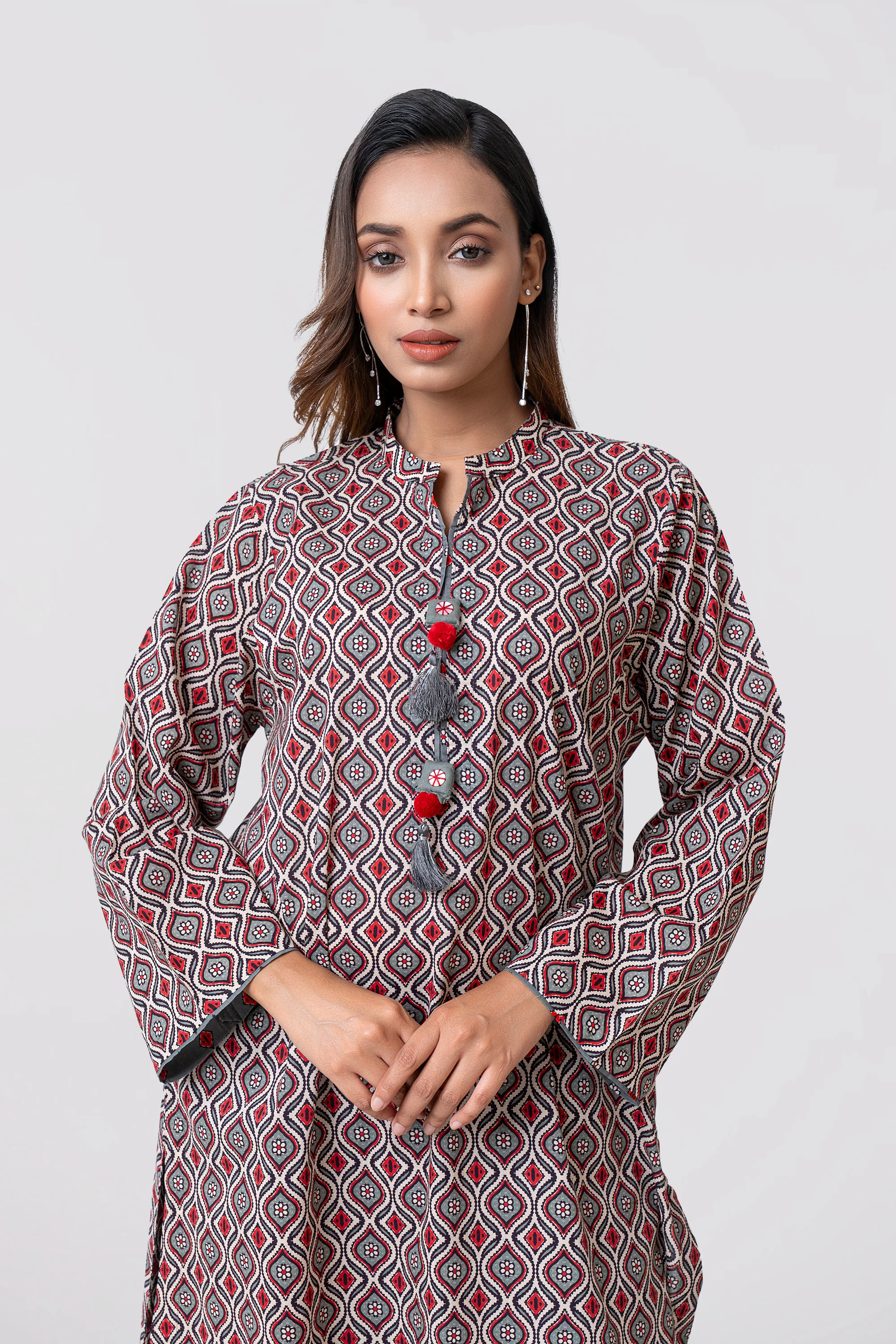 Relaxed Fit Printed Two-Piece Ethnic Set - Image 6