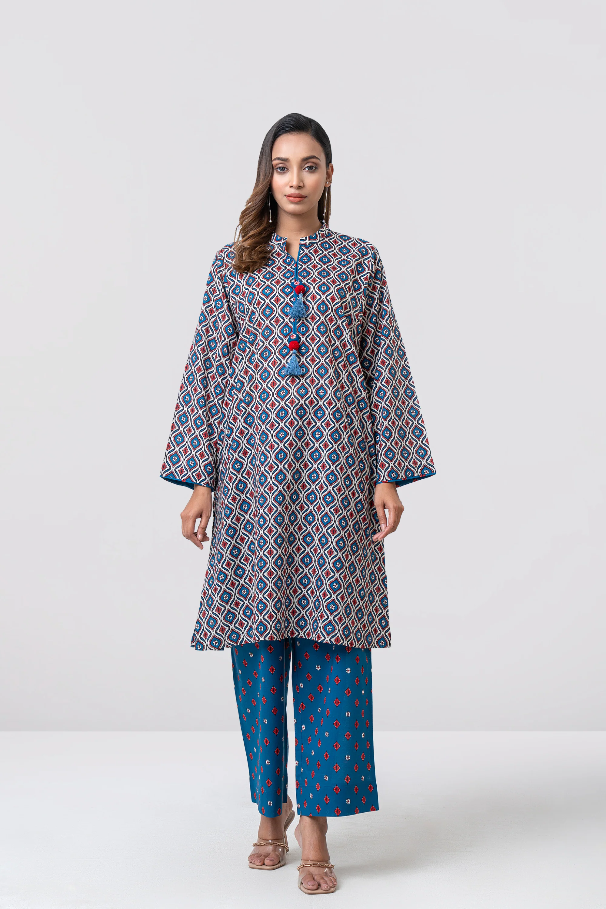 Relaxed Fit Printed Two-Piece Ethnic Set - Image 3