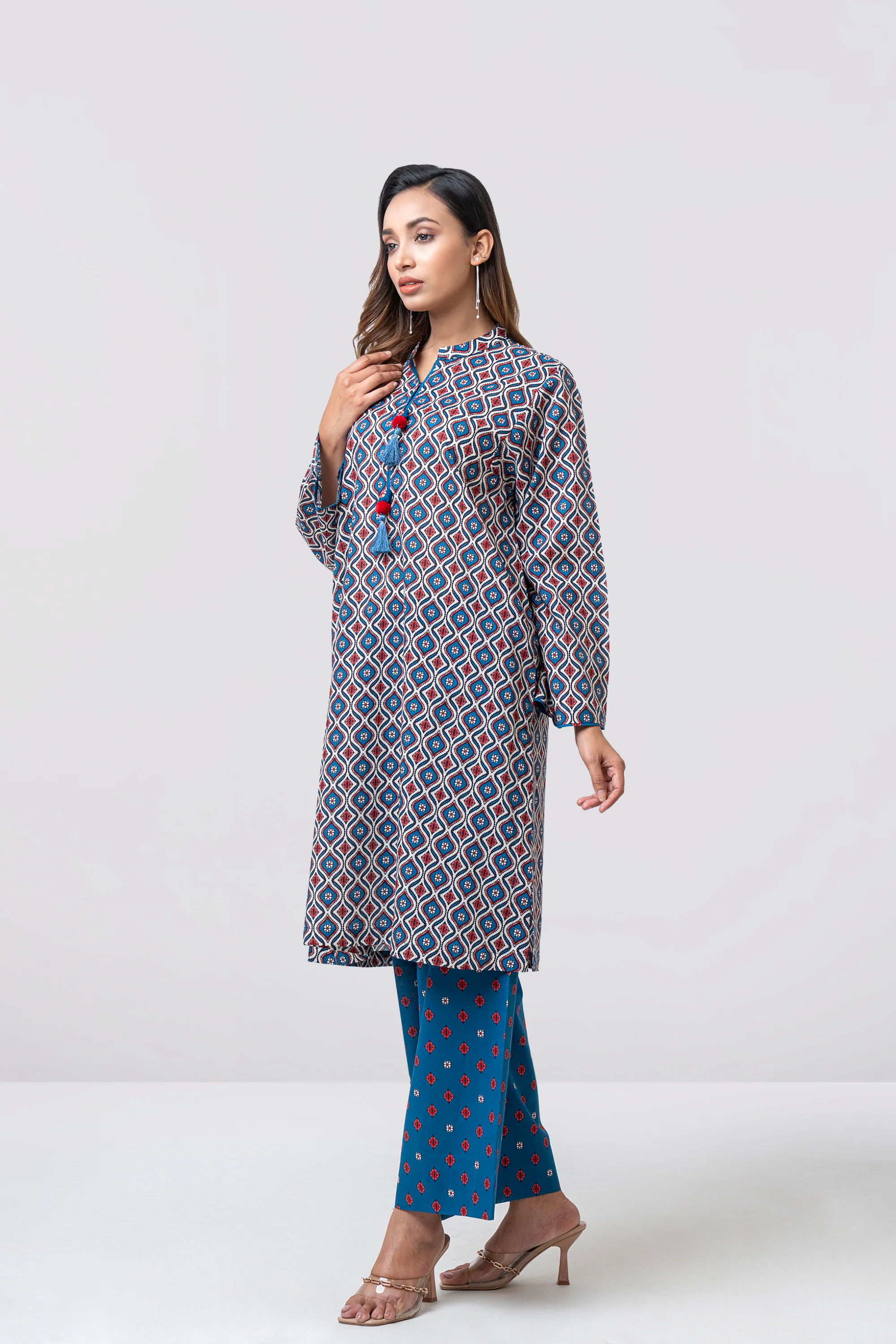 Relaxed Fit Printed Two-Piece Ethnic Set - Image 4