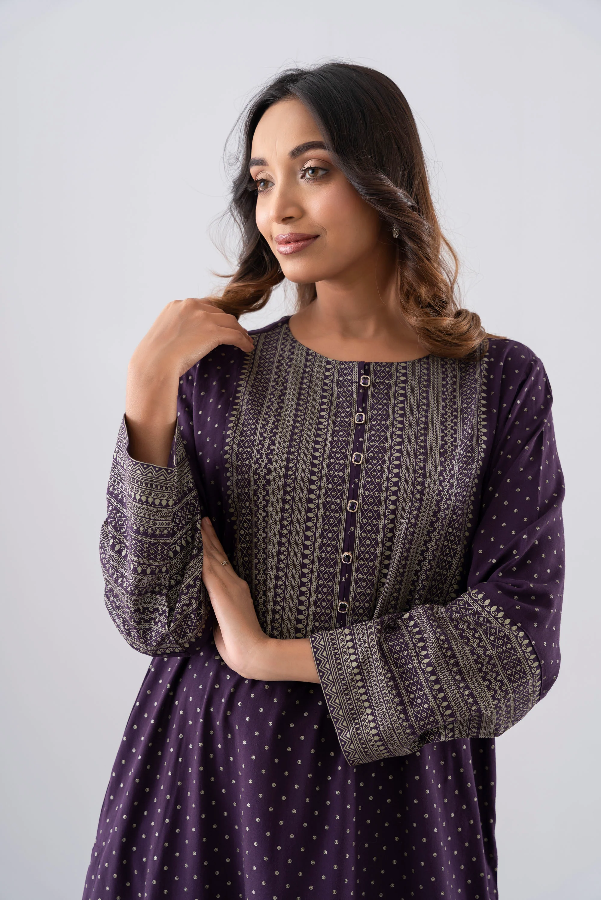 Relaxed Fit Printed Two-Piece Ethnic Set - Image 11