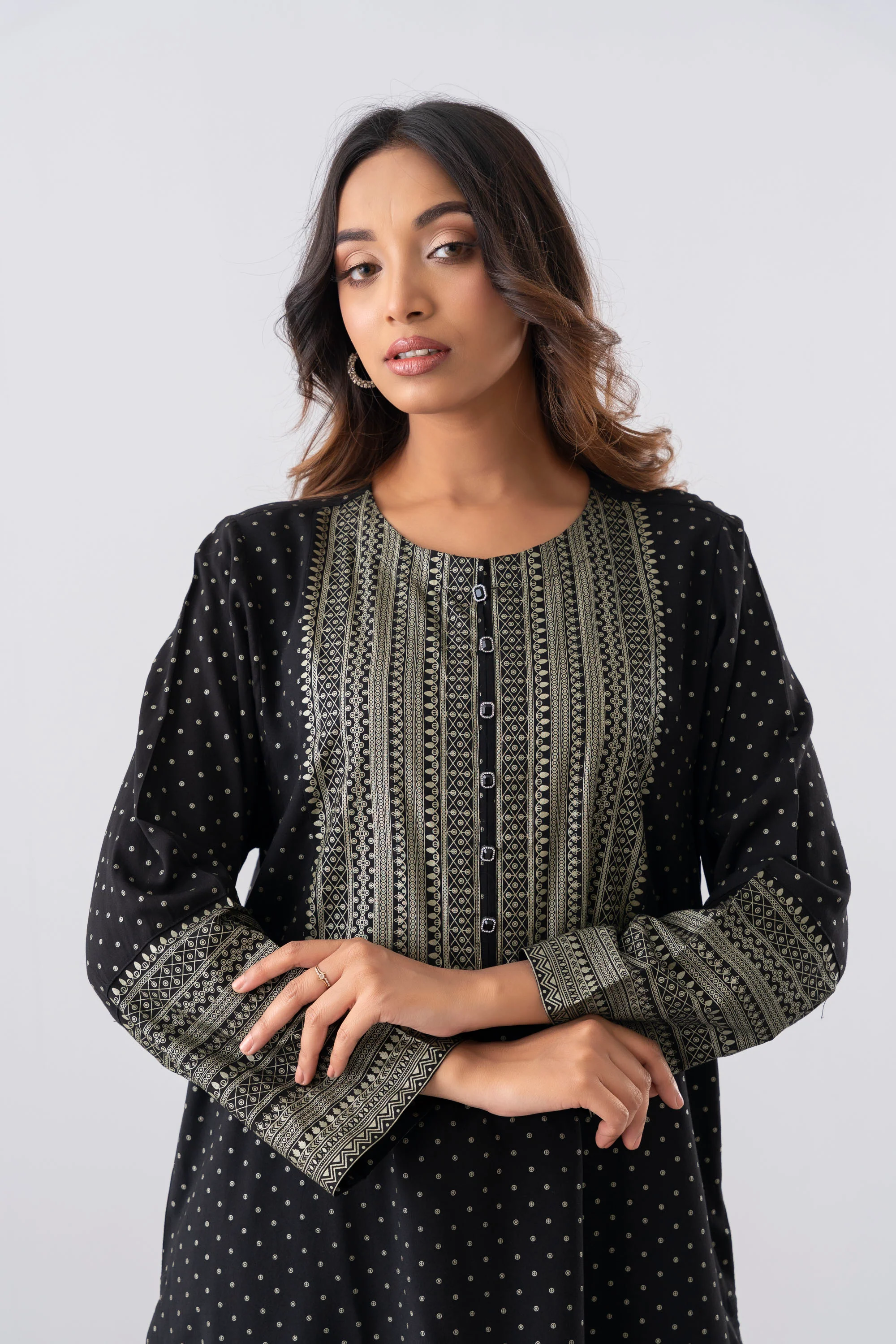Relaxed Fit Printed Two-Piece Ethnic Set - Image 5