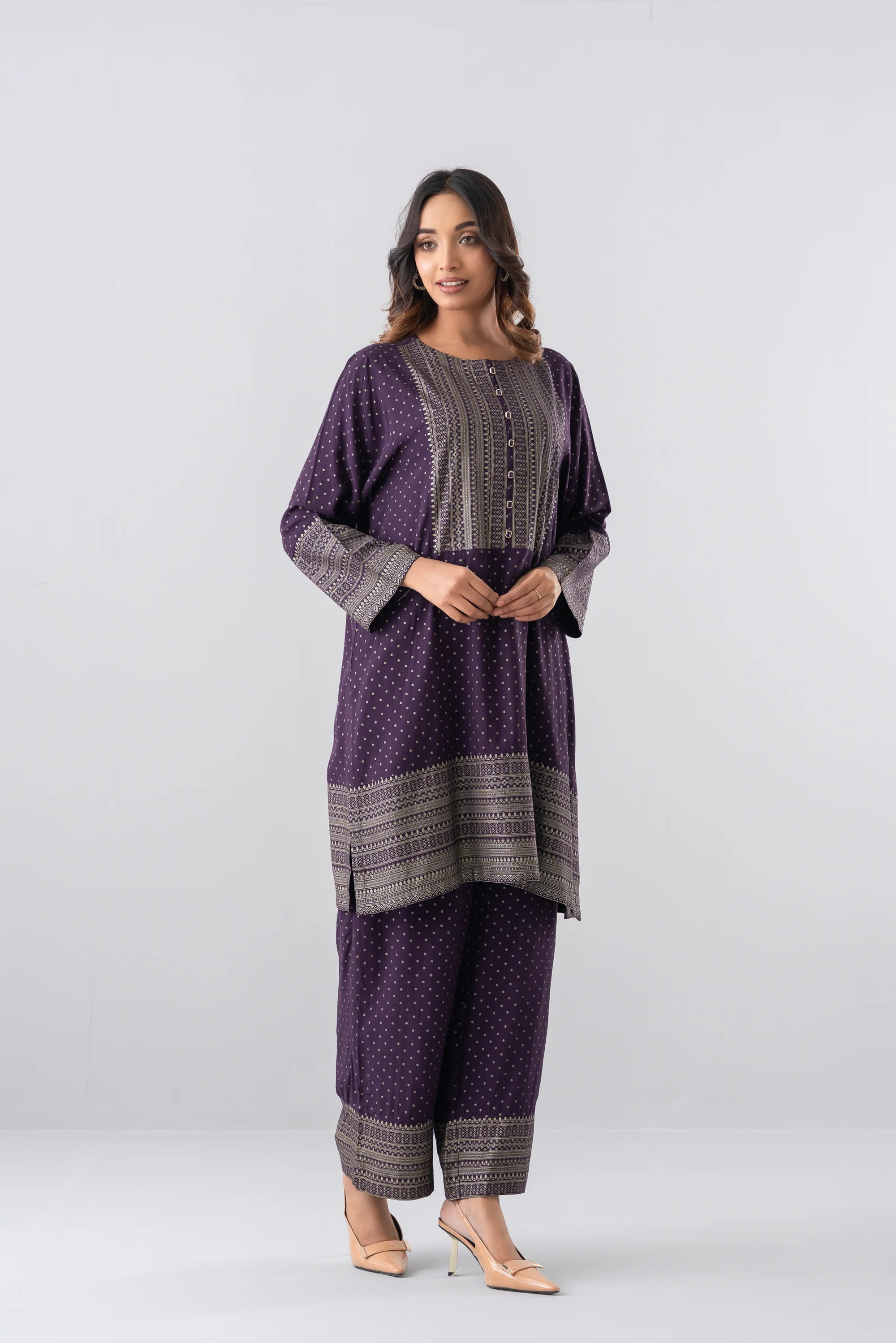 Relaxed Fit Printed Two-Piece Ethnic Set - Image 7
