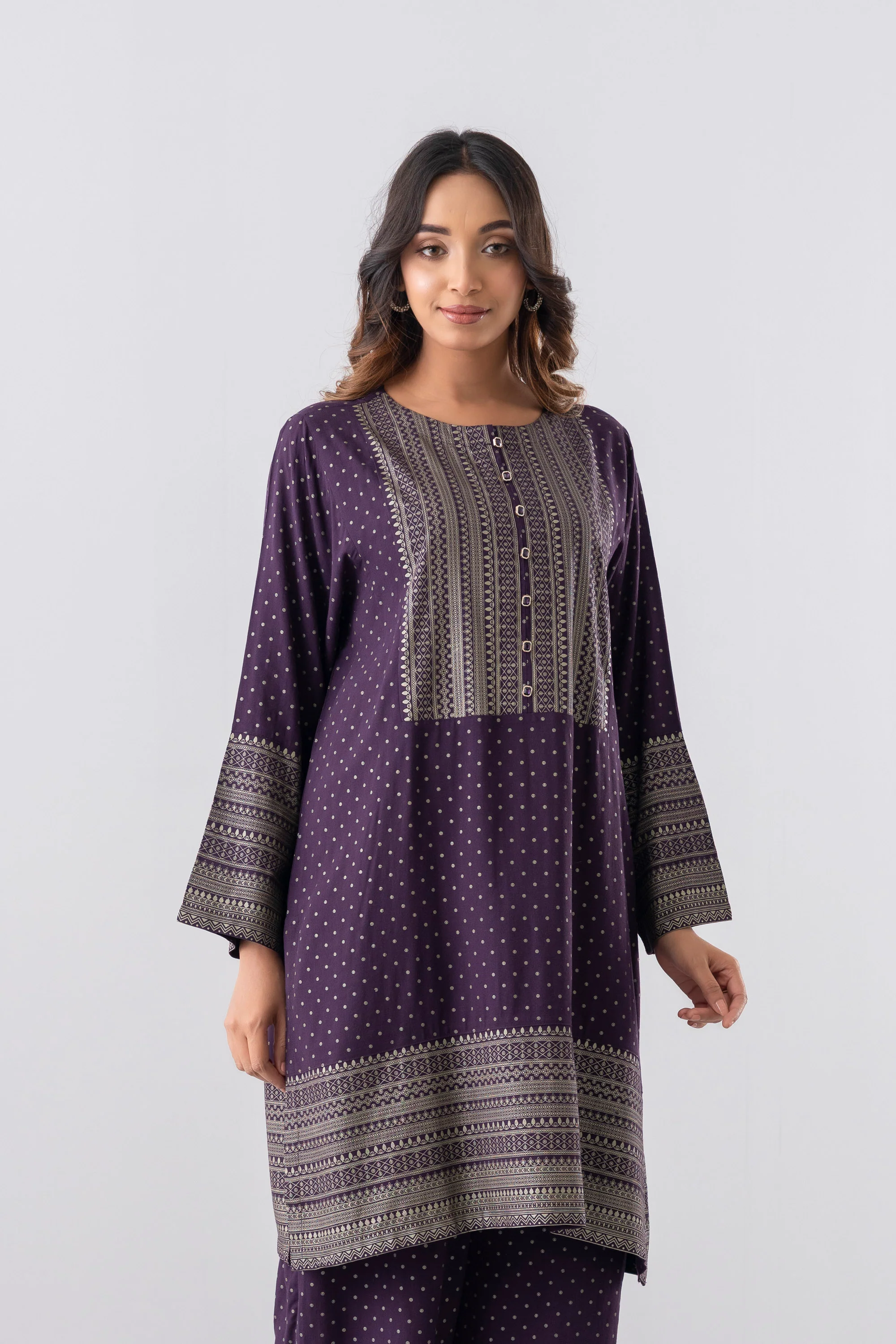 Relaxed Fit Printed Two-Piece Ethnic Set - Image 9