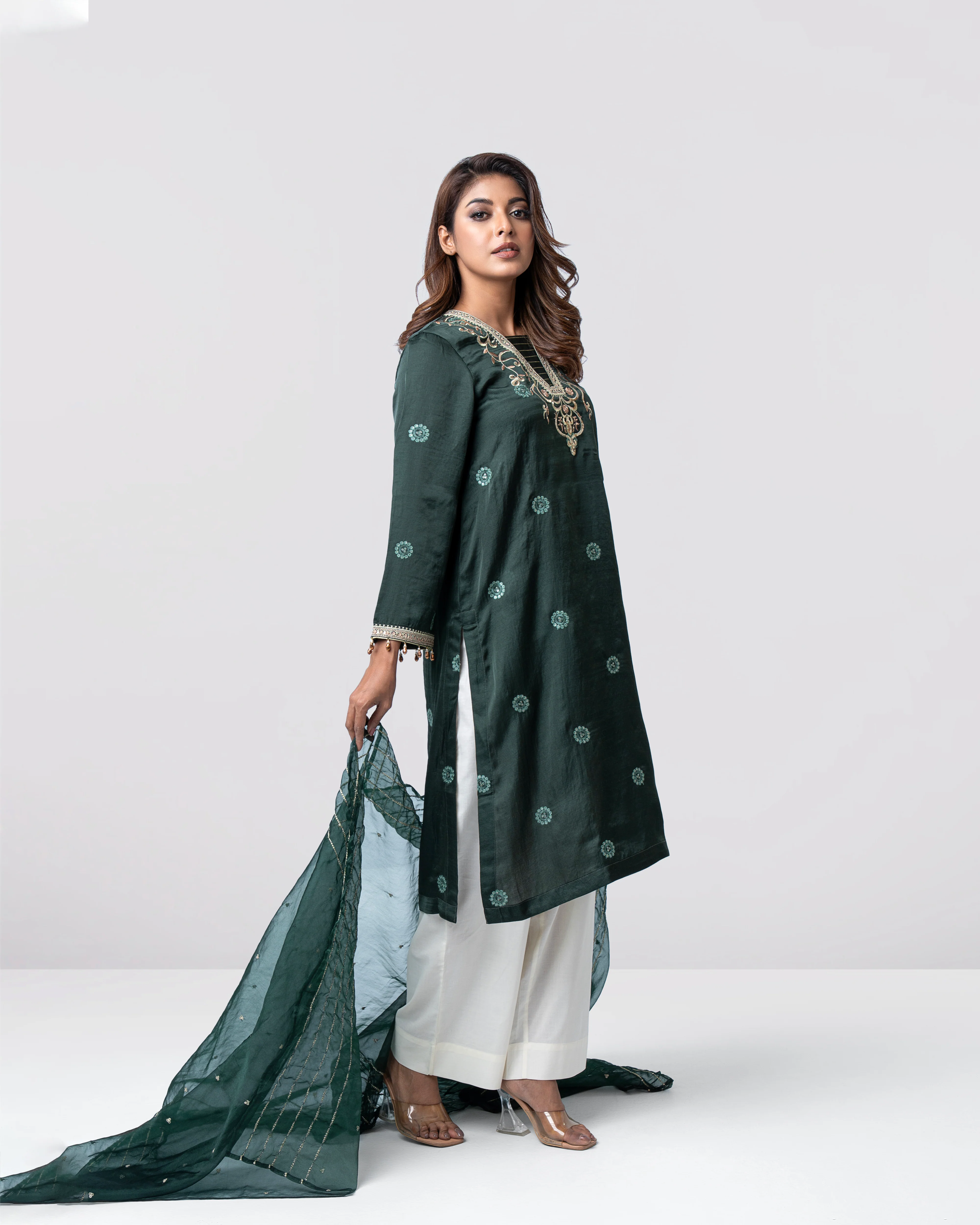 Smart Fit Embroidered Two-Piece Ethnic Set - Image 11
