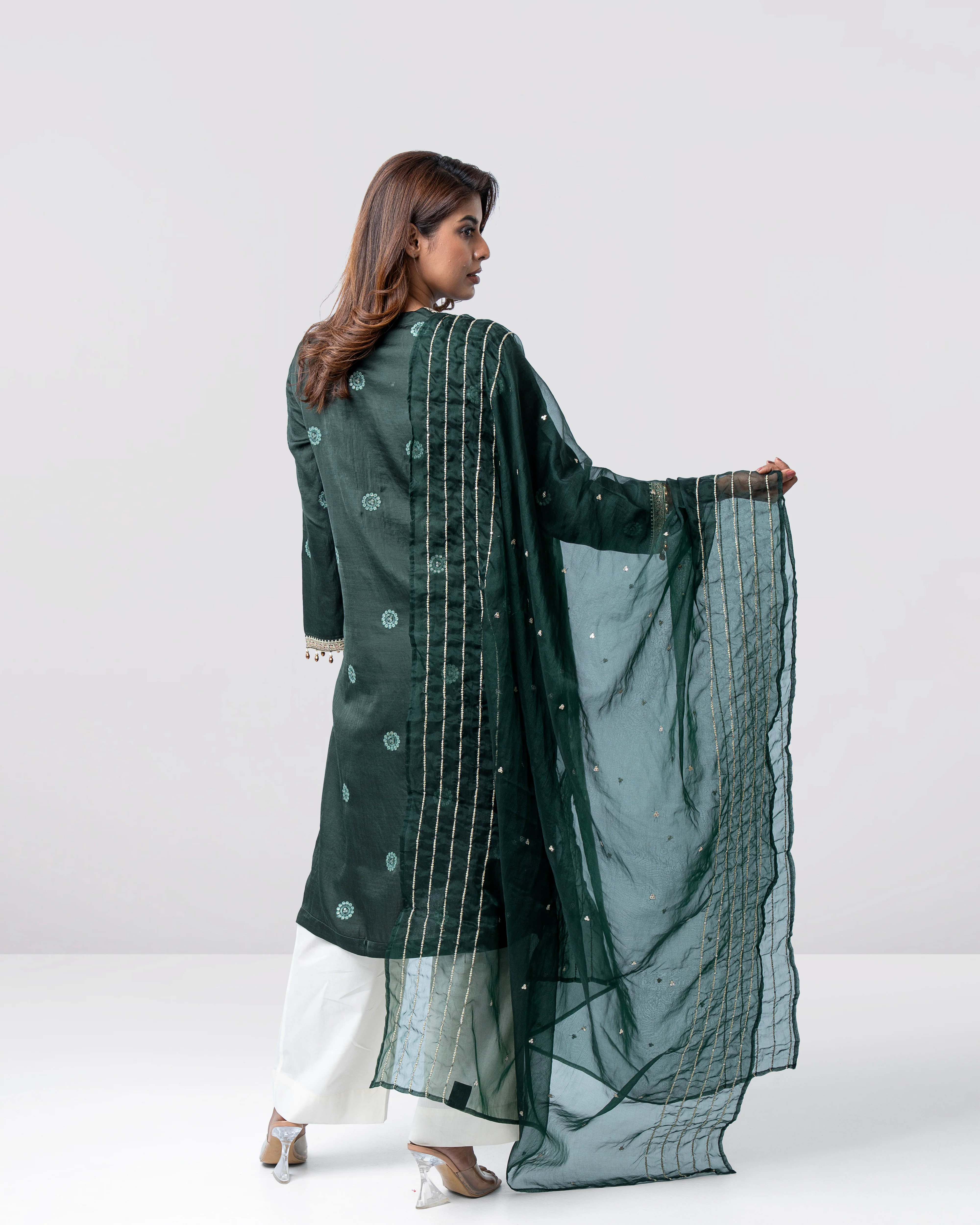 Smart Fit Embroidered Two-Piece Ethnic Set - Image 13