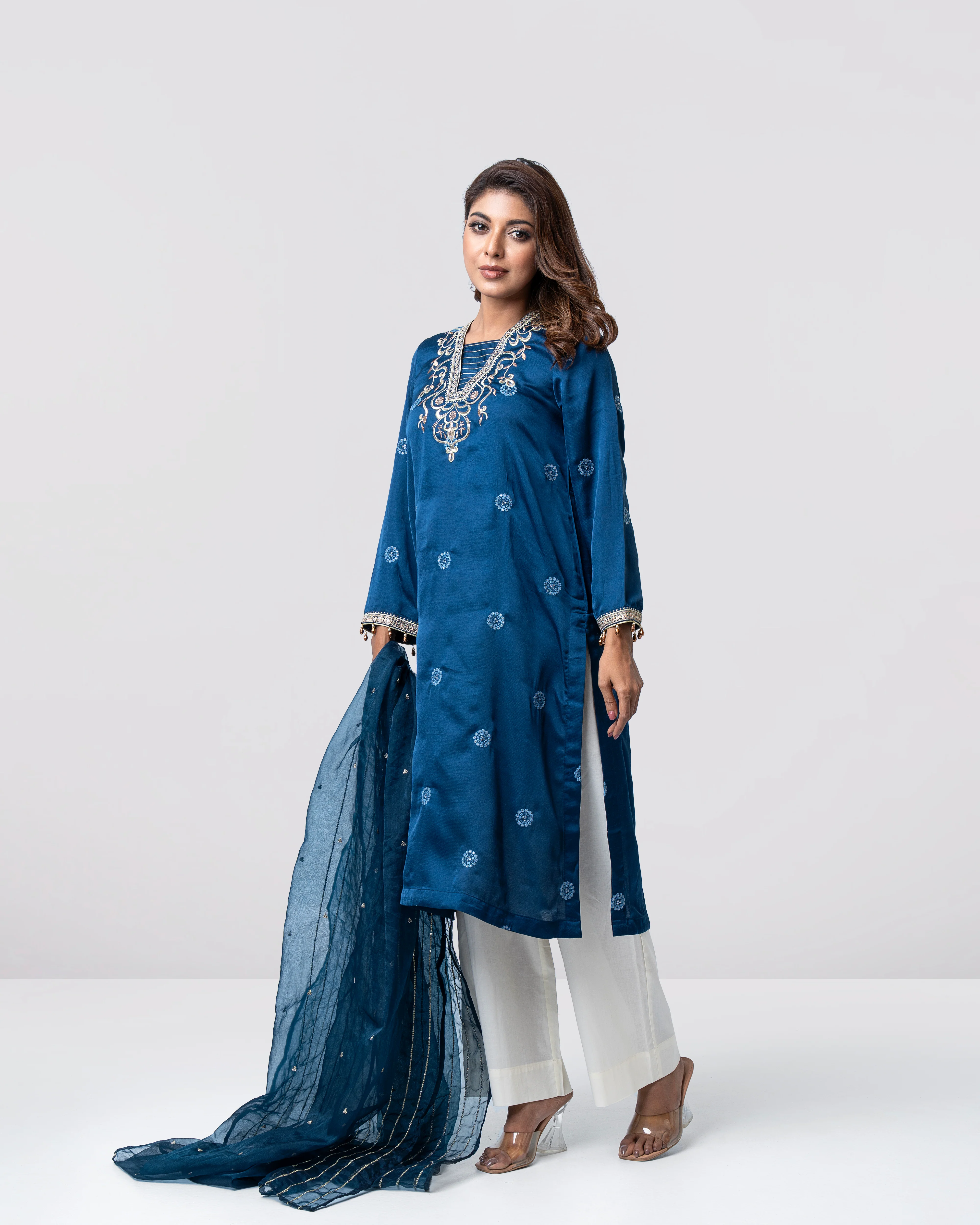 Smart Fit Embroidered Two-Piece Ethnic Set - Image 5