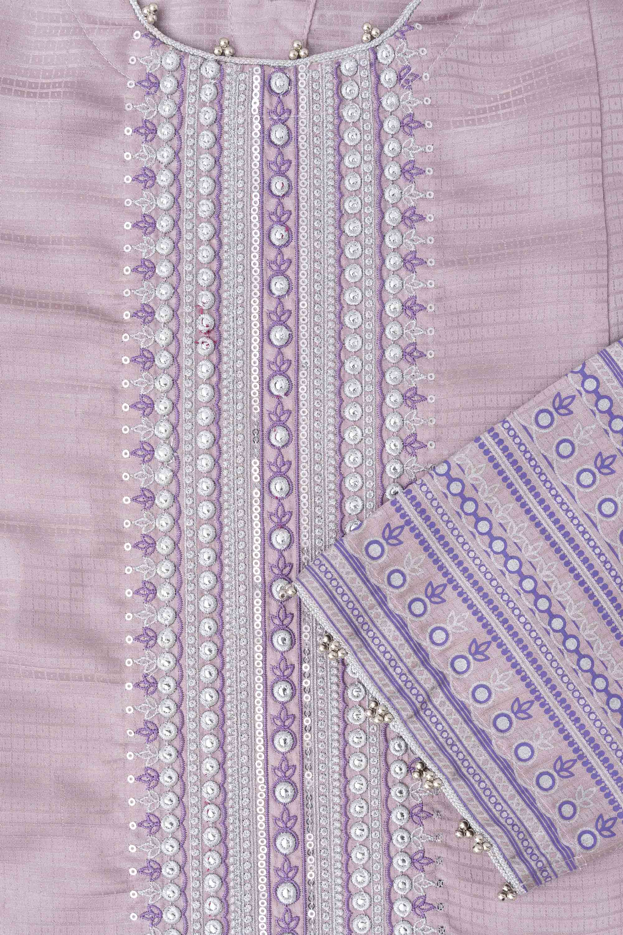 Smart Fit Embroidered Three-Piece Semi-Formal Ethnic Set - Image 13