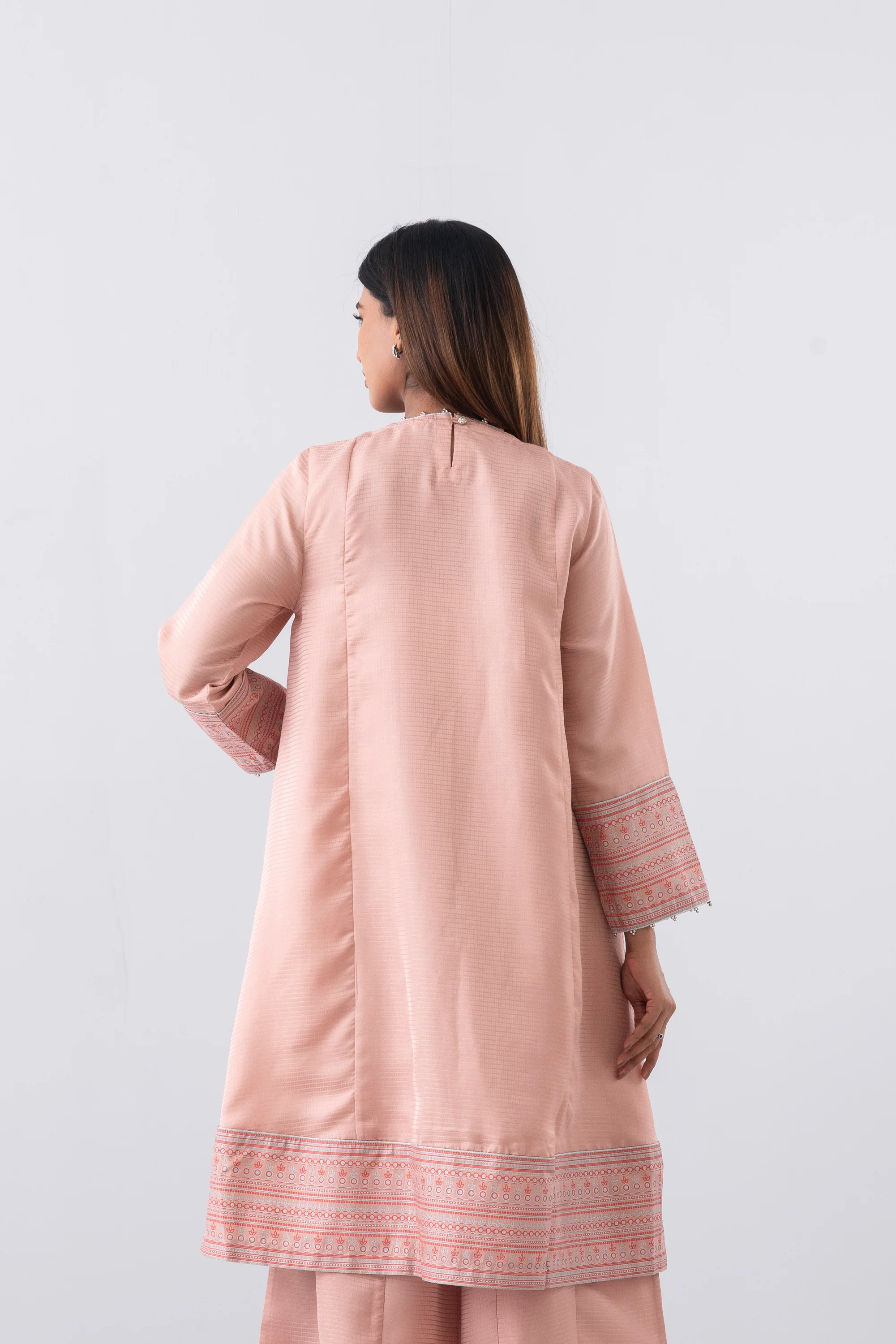 Smart Fit Embroidered Three-Piece Semi-Formal Ethnic Set - Image 5