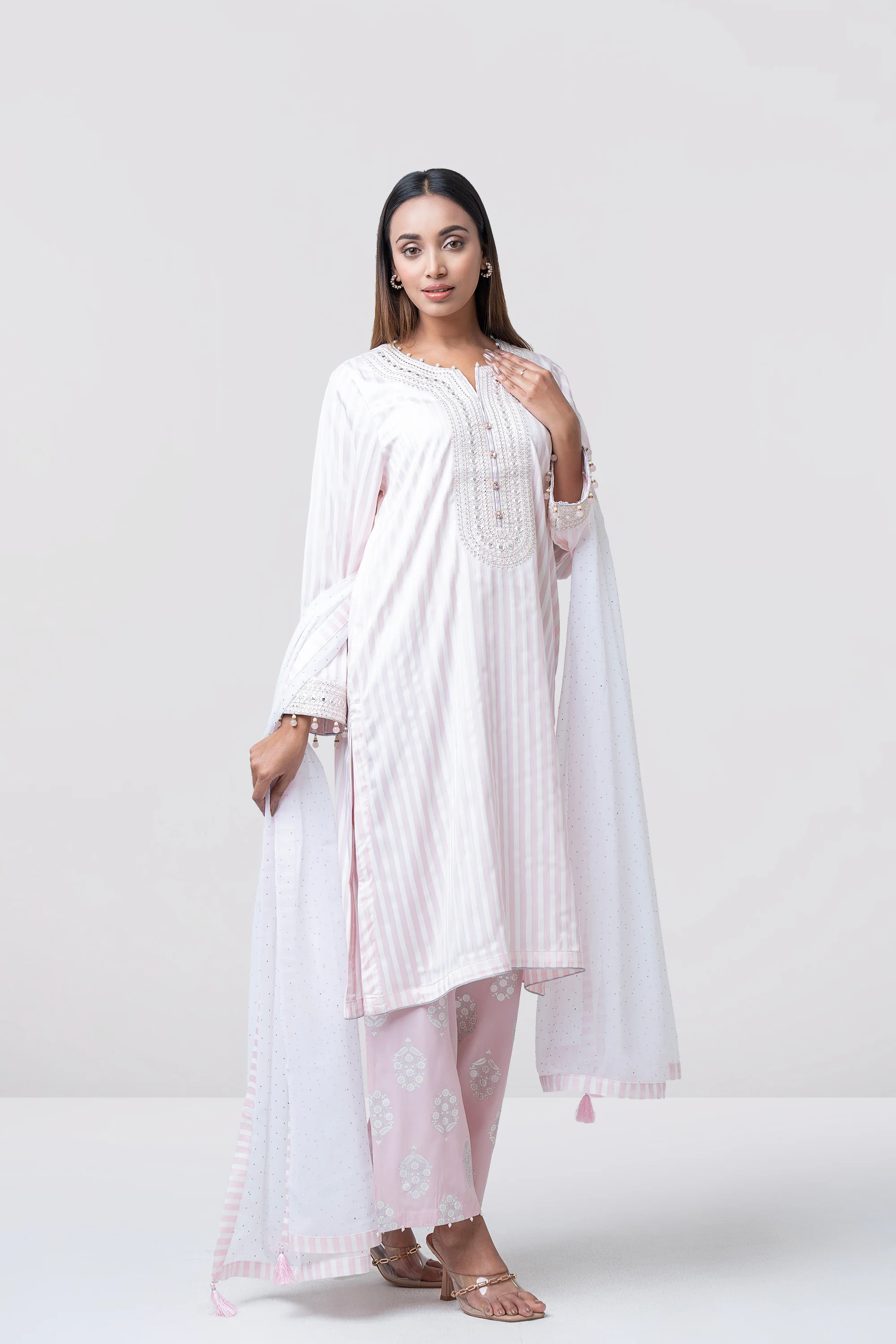 Smart Fit Dollar-Embroidered Three-Piece Ethnic Set - Image 5