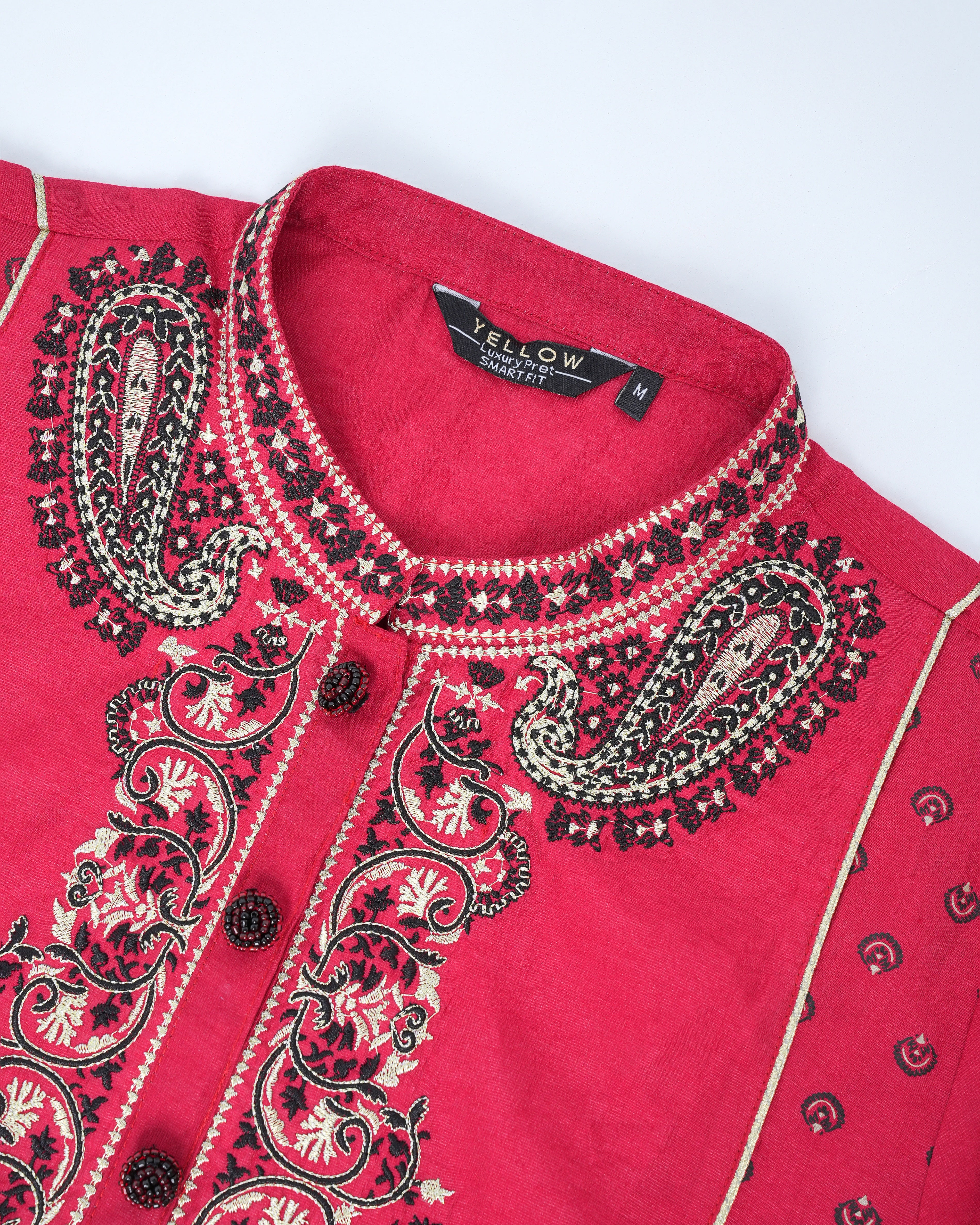 Smart Fit Embroidered Three-Piece Semi-Formal Ethnic Set with Silk Dupatta - Image 6